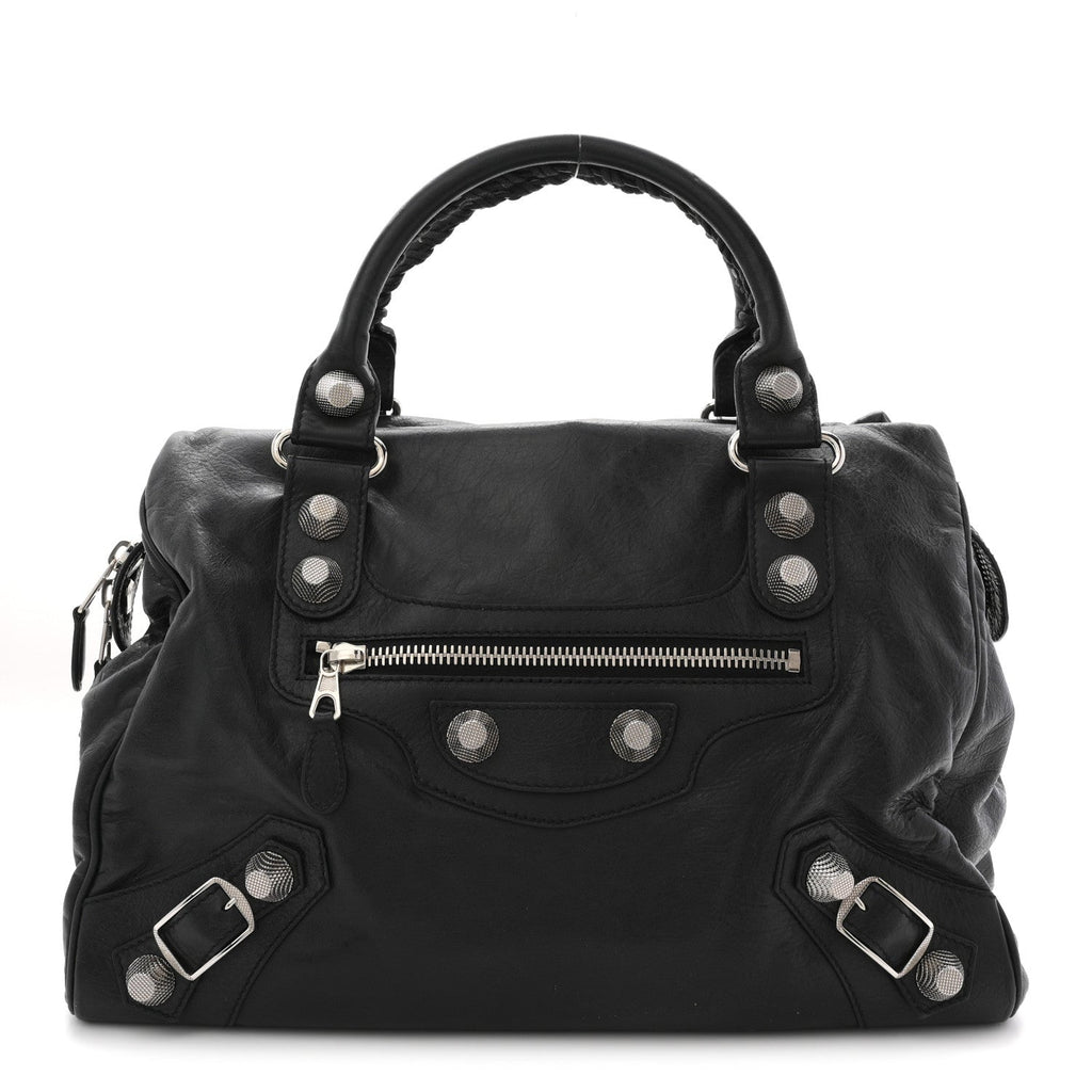 Agneau Giant 21 Silver Hardware Mid Day Black