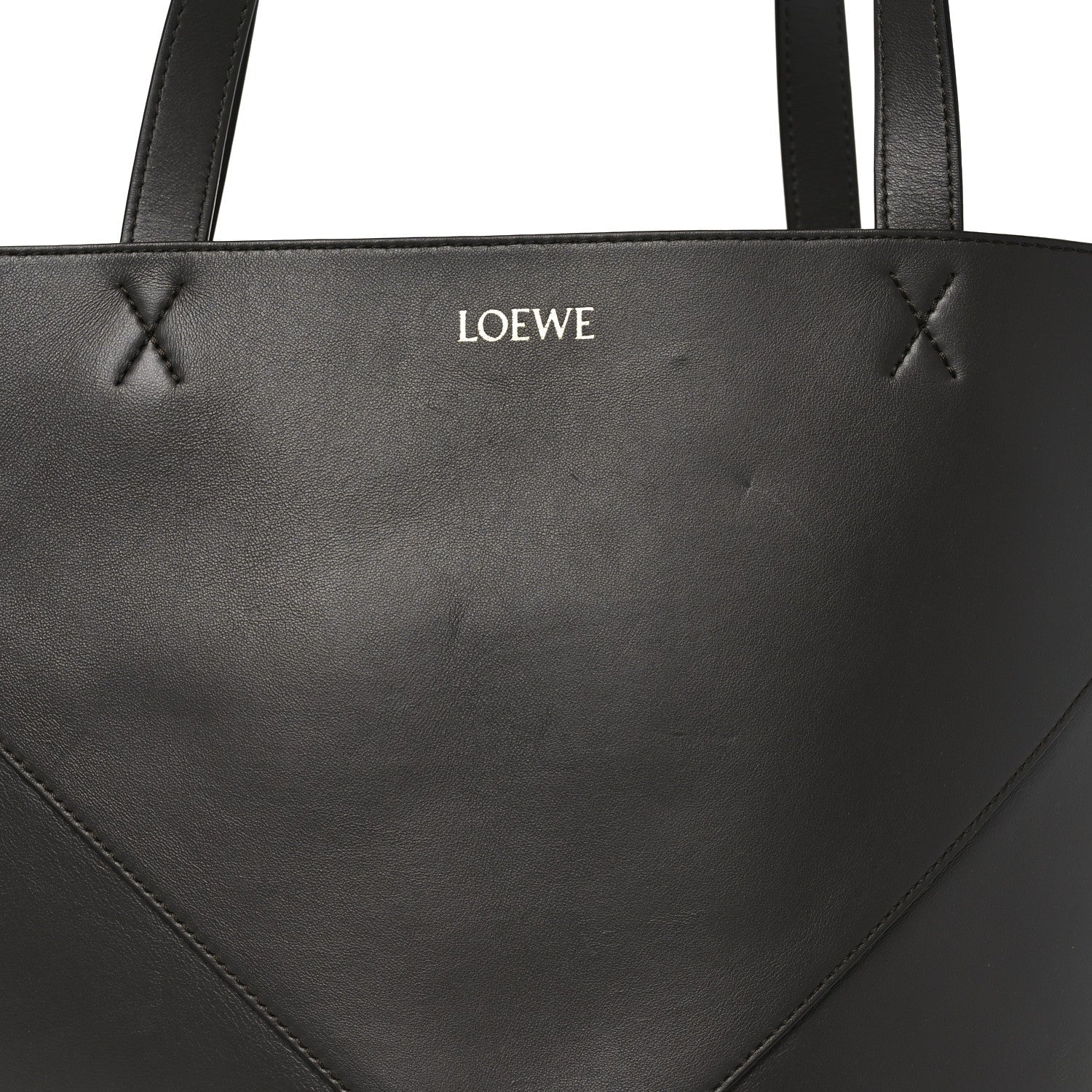 Shiny Calfskin Large Puzzle Fold Tote Dark Grey