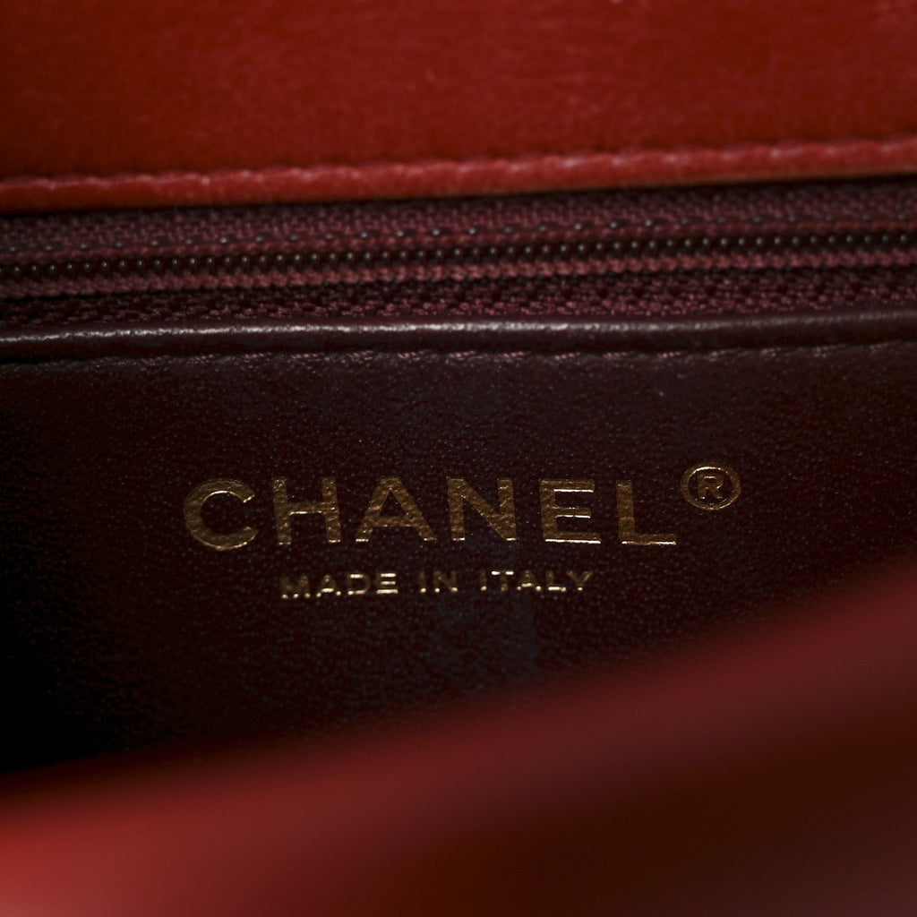 Lambskin Quilted Small Single Flap Red