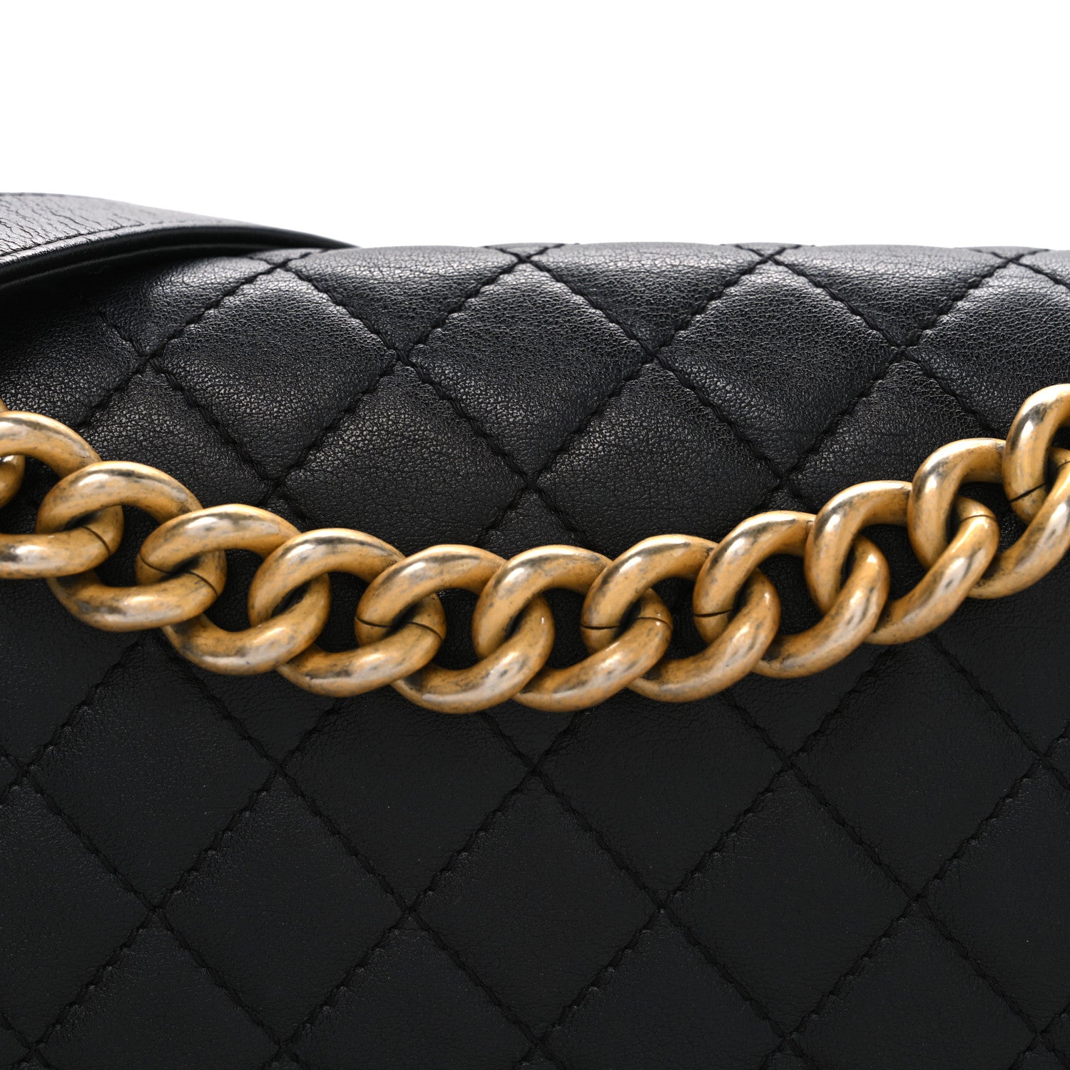 Calfskin Quilted Medium Boy Flap Black