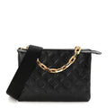 Lambskin Embossed Monogram Coussin PM Black