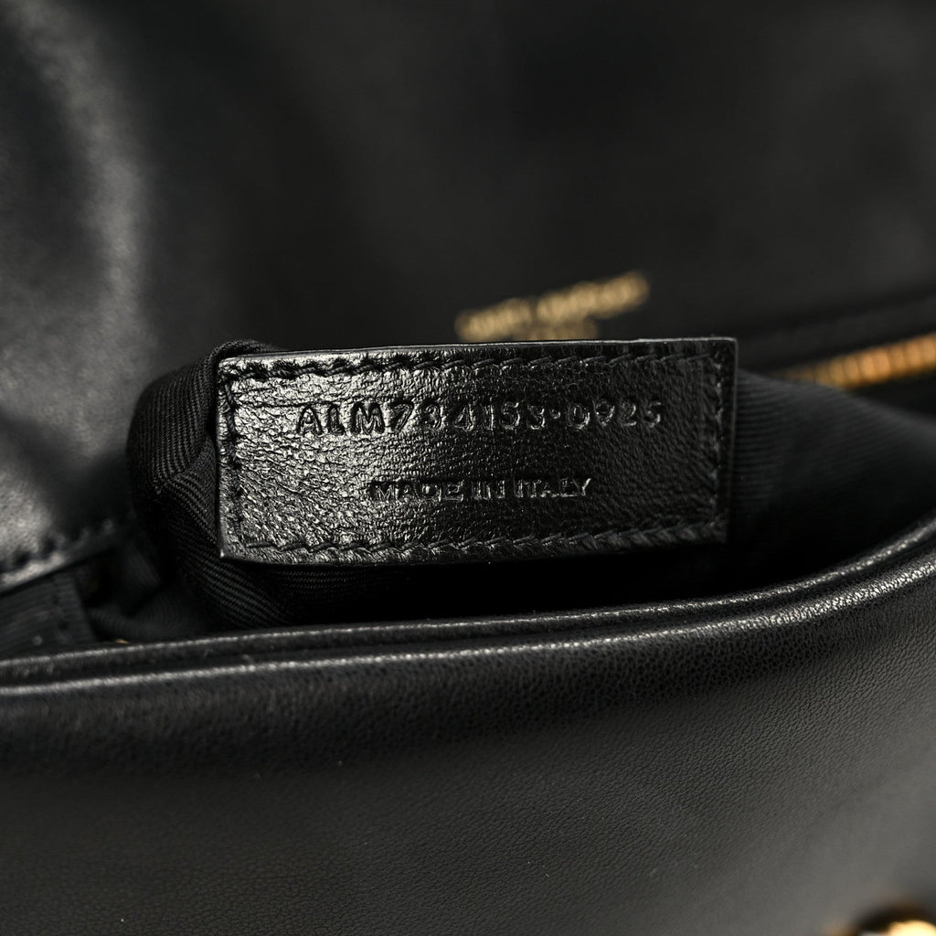 Plunged Lambskin Calypso Black