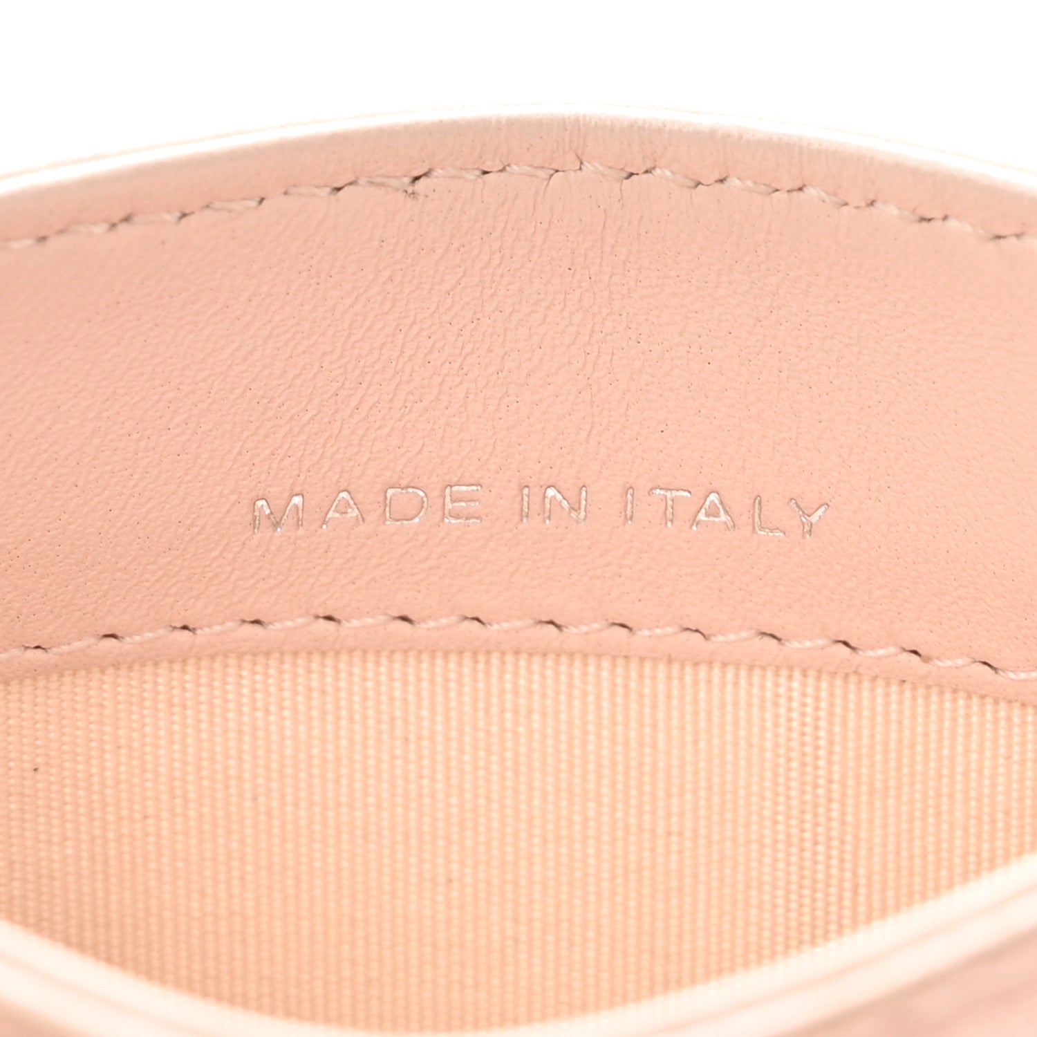 Iridescent Lambskin Camellia Embossed  Holder Light Pink