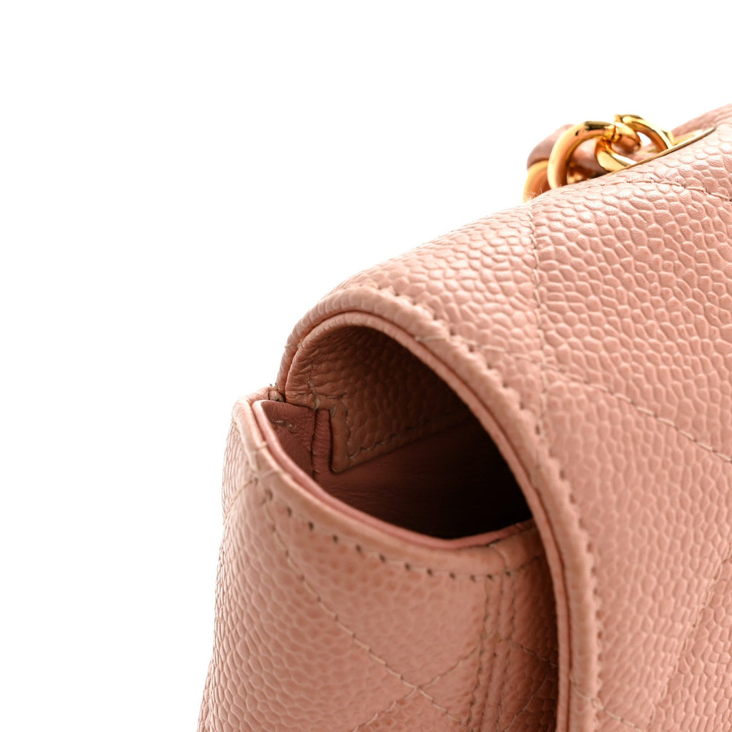 Caviar Quilted XL Jumbo Single Flap Light Pink