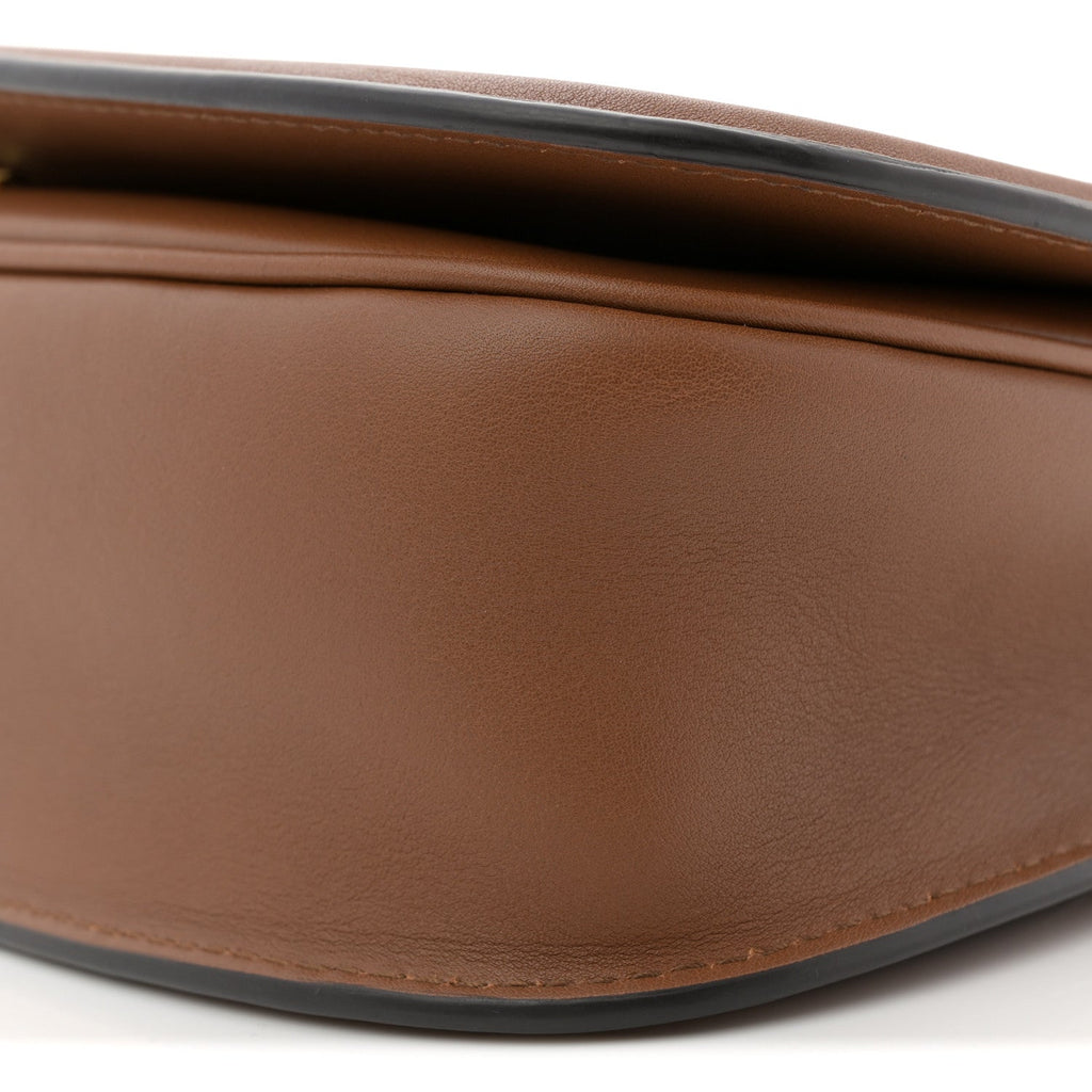 Roxy Calfskin Medium Blondie Top Handle Bag Brown