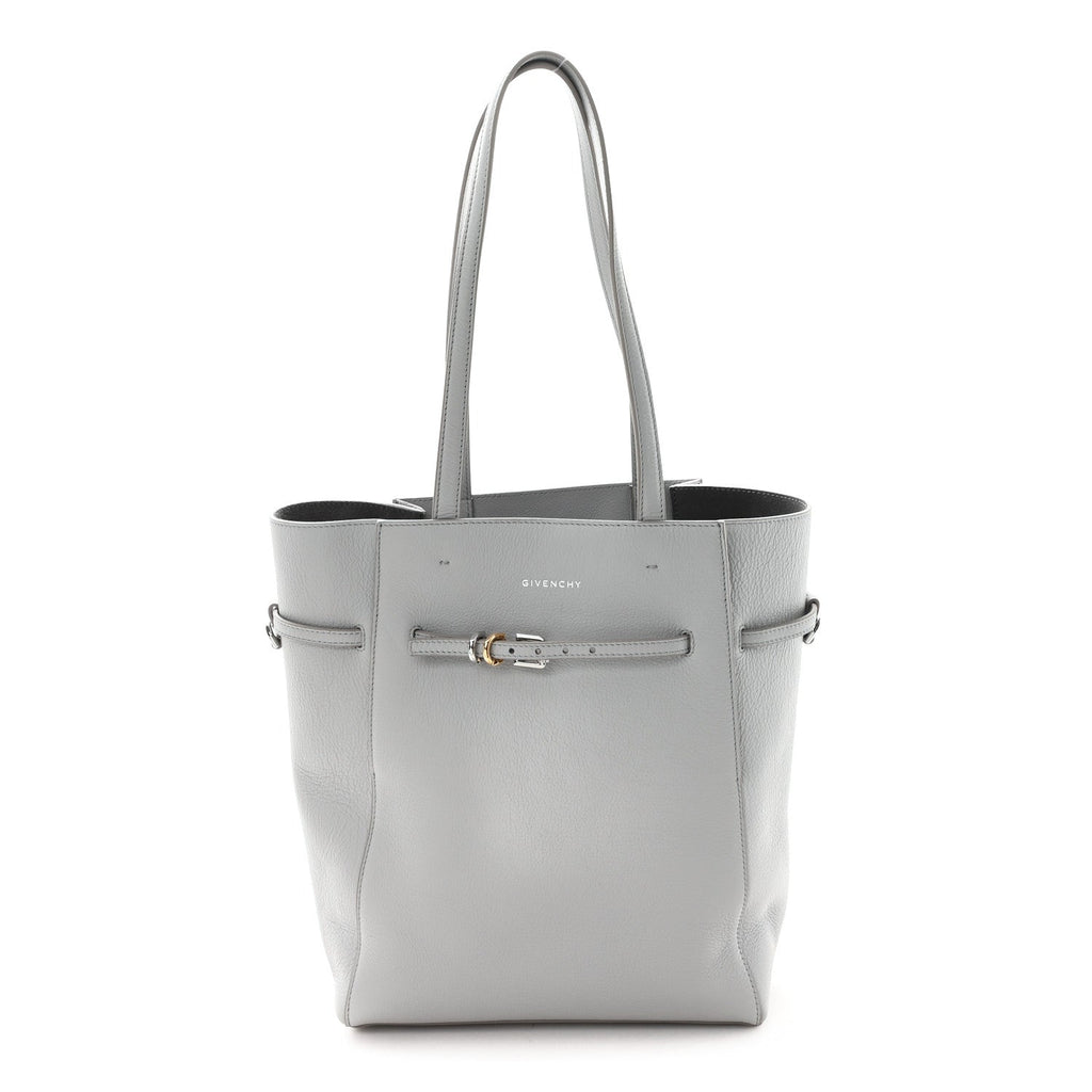 Calfskin Small Voyou Small North South Tote Light Grey