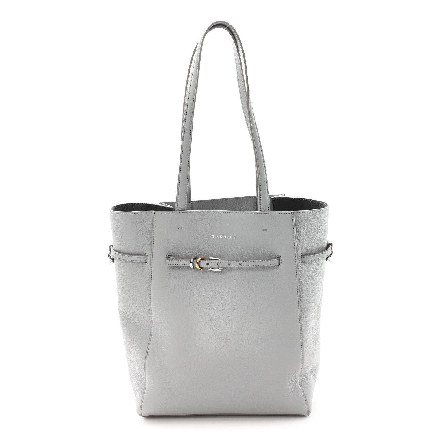 Calfskin Small Voyou Small North South Tote Light Grey