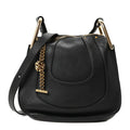 Grained Calfskin Mini Hayley Hobo Black