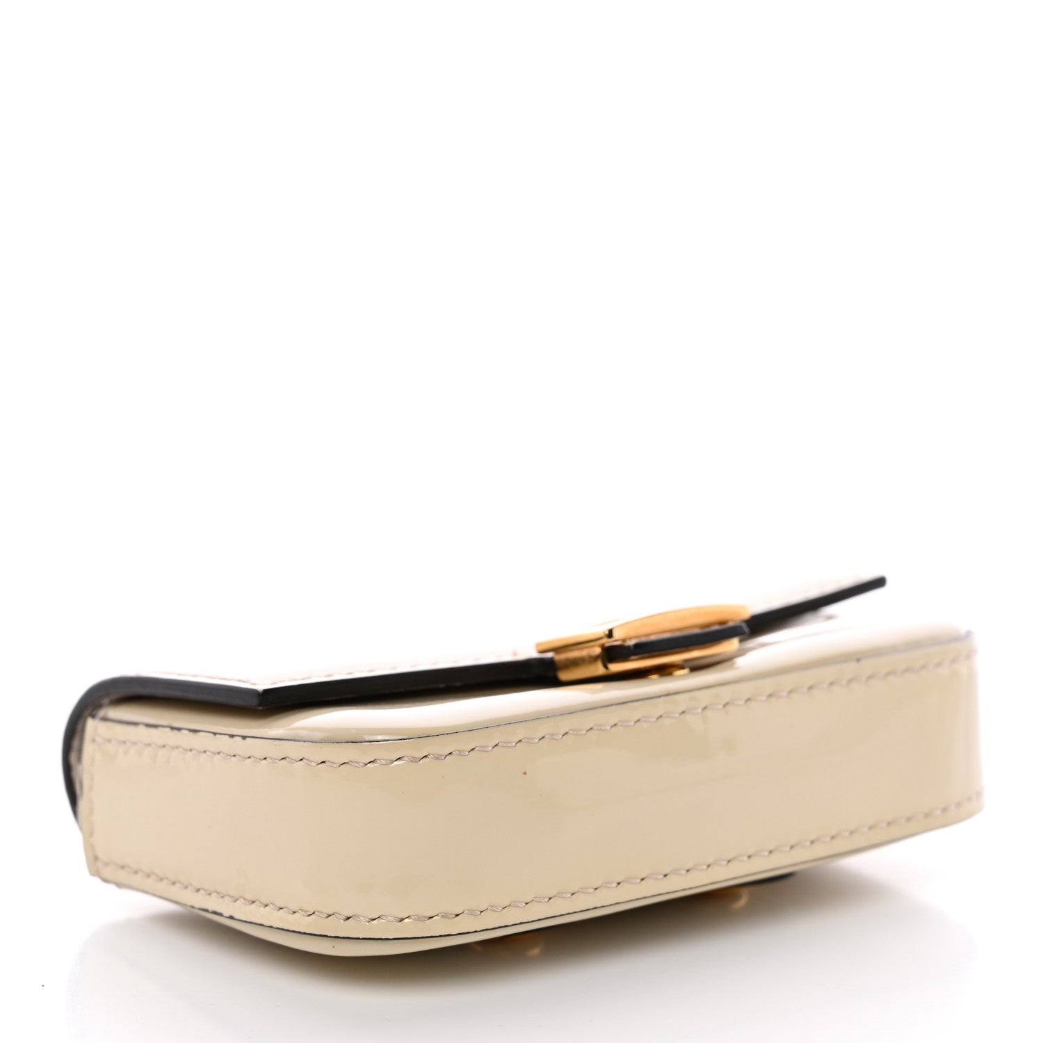 Vitello Vernice Mou Nano Baguette Belt Charm Latte