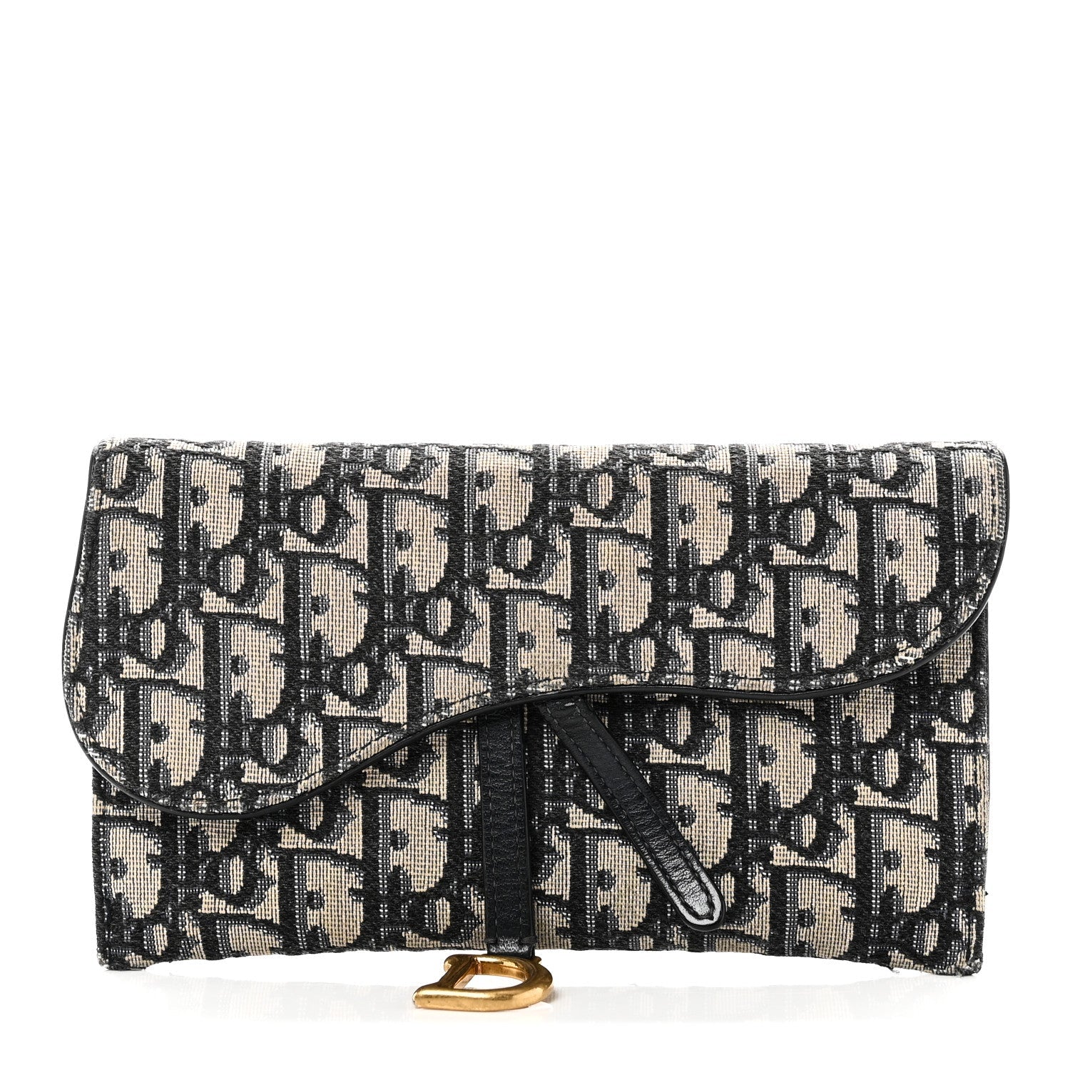 Oblique Saddle Chain Long Wallet Blue