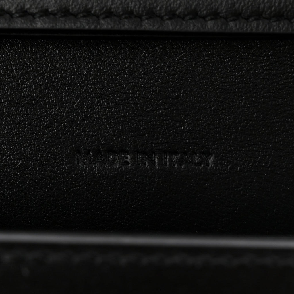 Shiny Calfskin Triomphe Margo Wallet on Chain Black