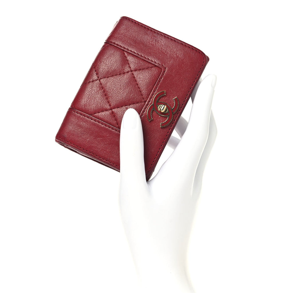Caviar Quilted Vintage Mademoiselle Flap  Holder Dark Pink