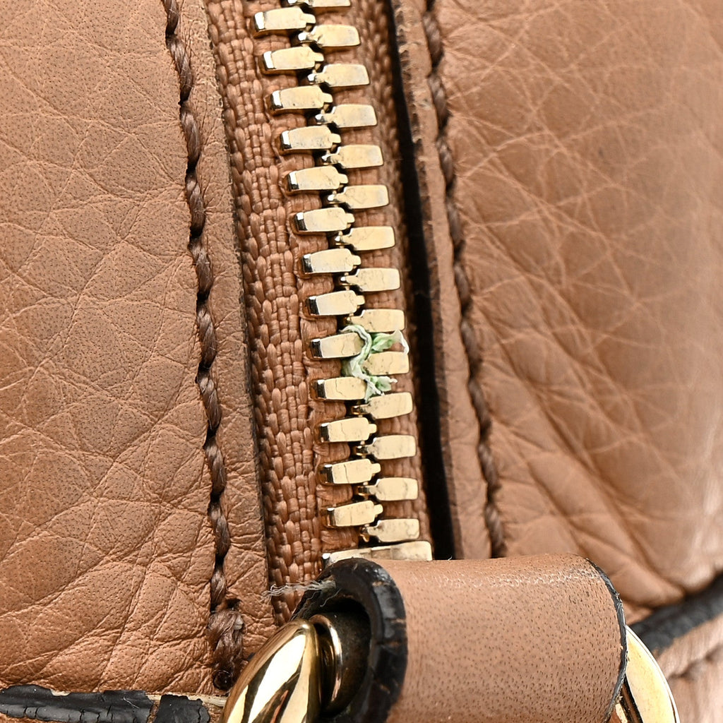 Pebbled Calfskin Small Soho Disco Bag Camelia