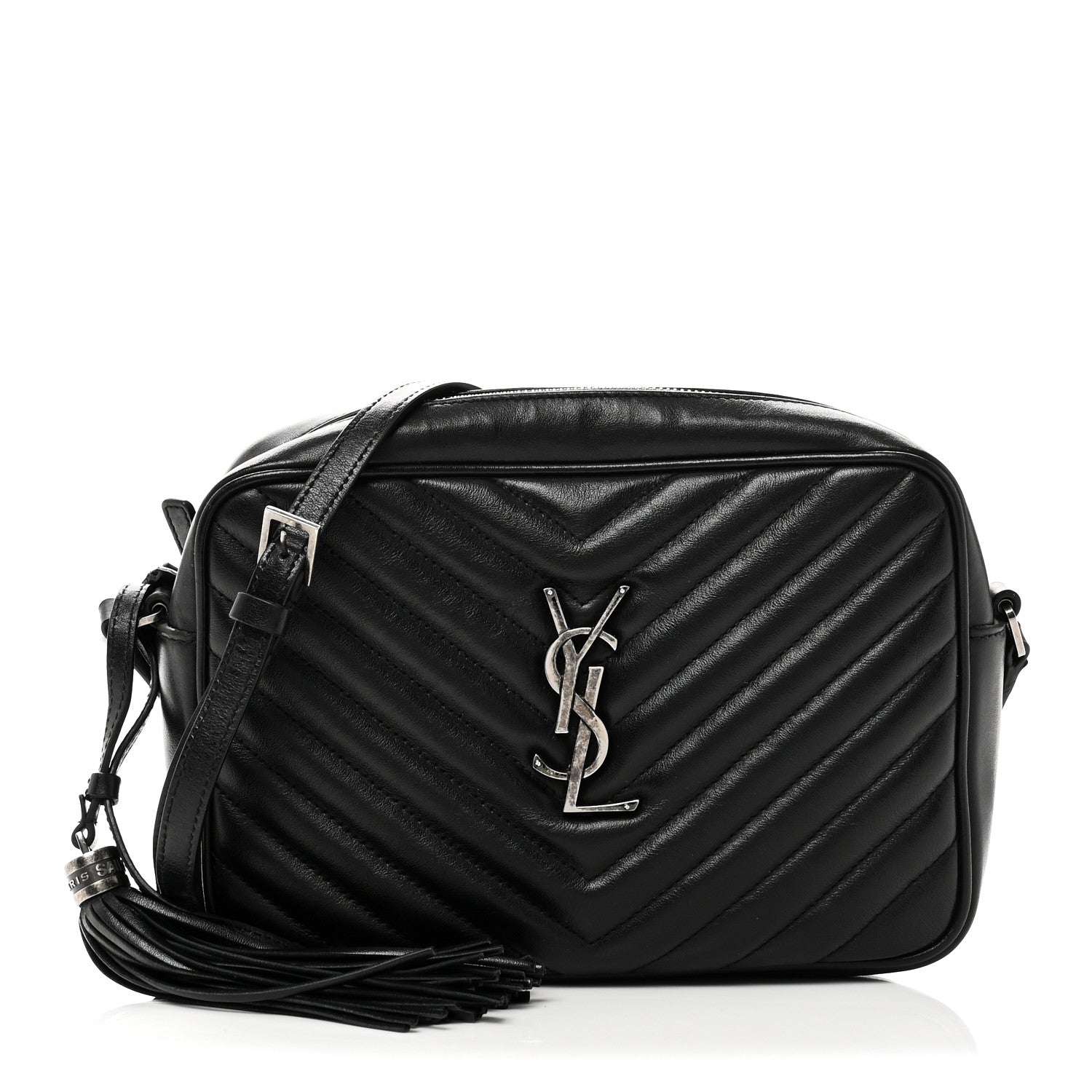 Calfskin Matelasse Monogram Lou Camera Bag Black