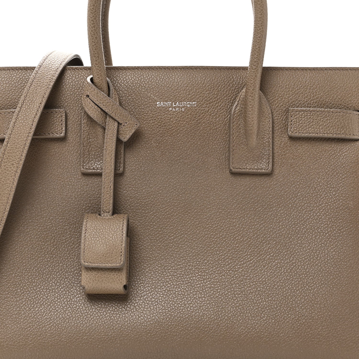Grained Calfskin Baby Sac De Jour Taupe