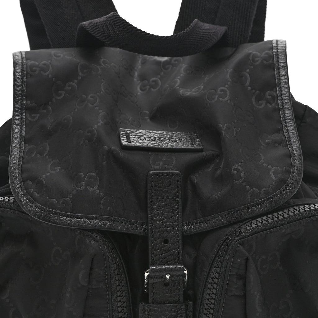 Nylon Monogram Medium Light Single Buckle Backpack Black