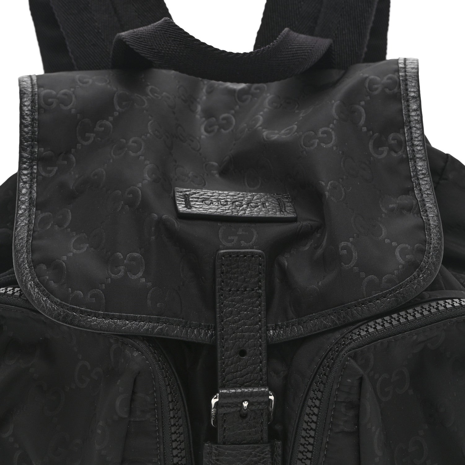 Nylon Monogram Medium Light Single Buckle Backpack Black