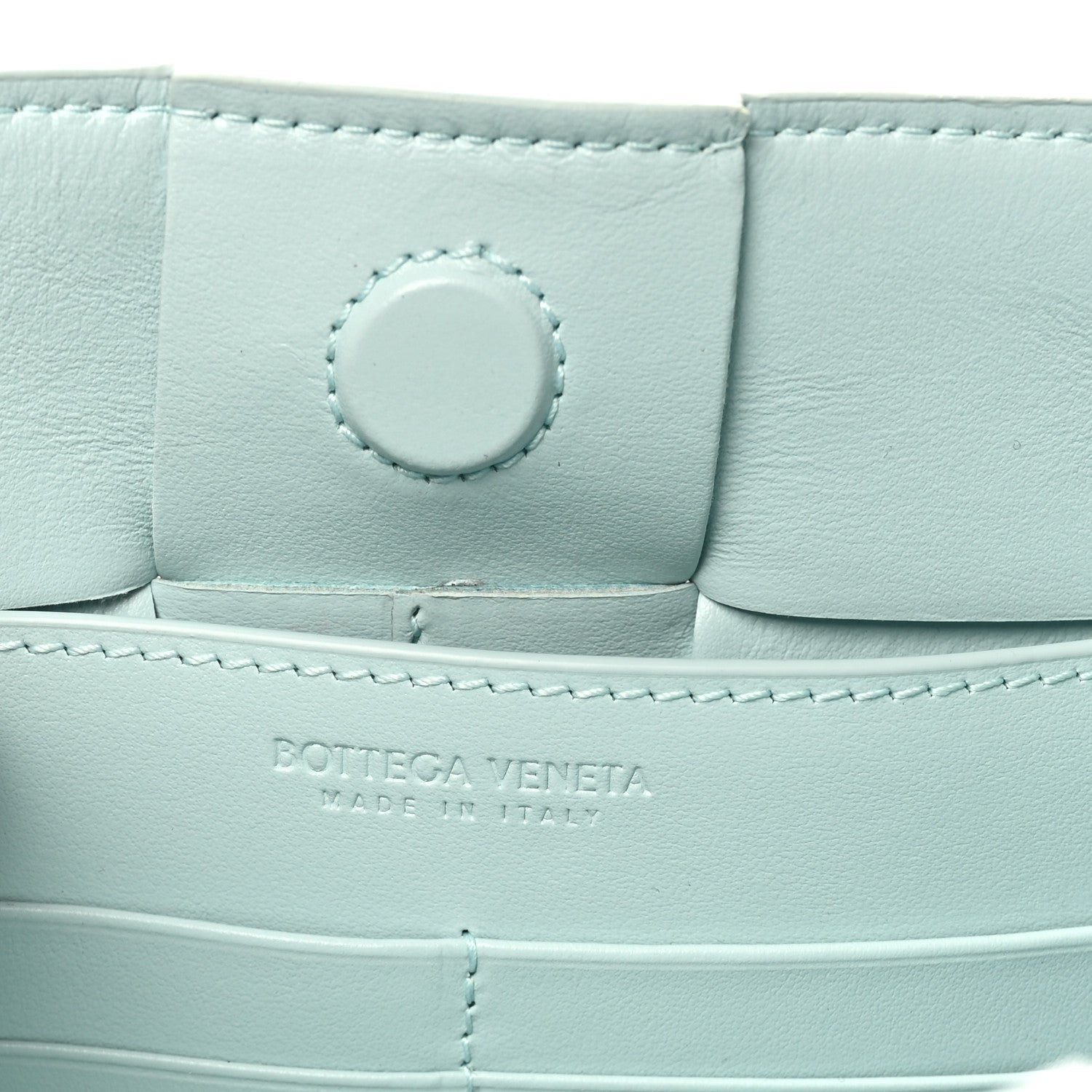 Calfskin Maxi Intrecciato Cassette Pouch On Strap Pale Blue