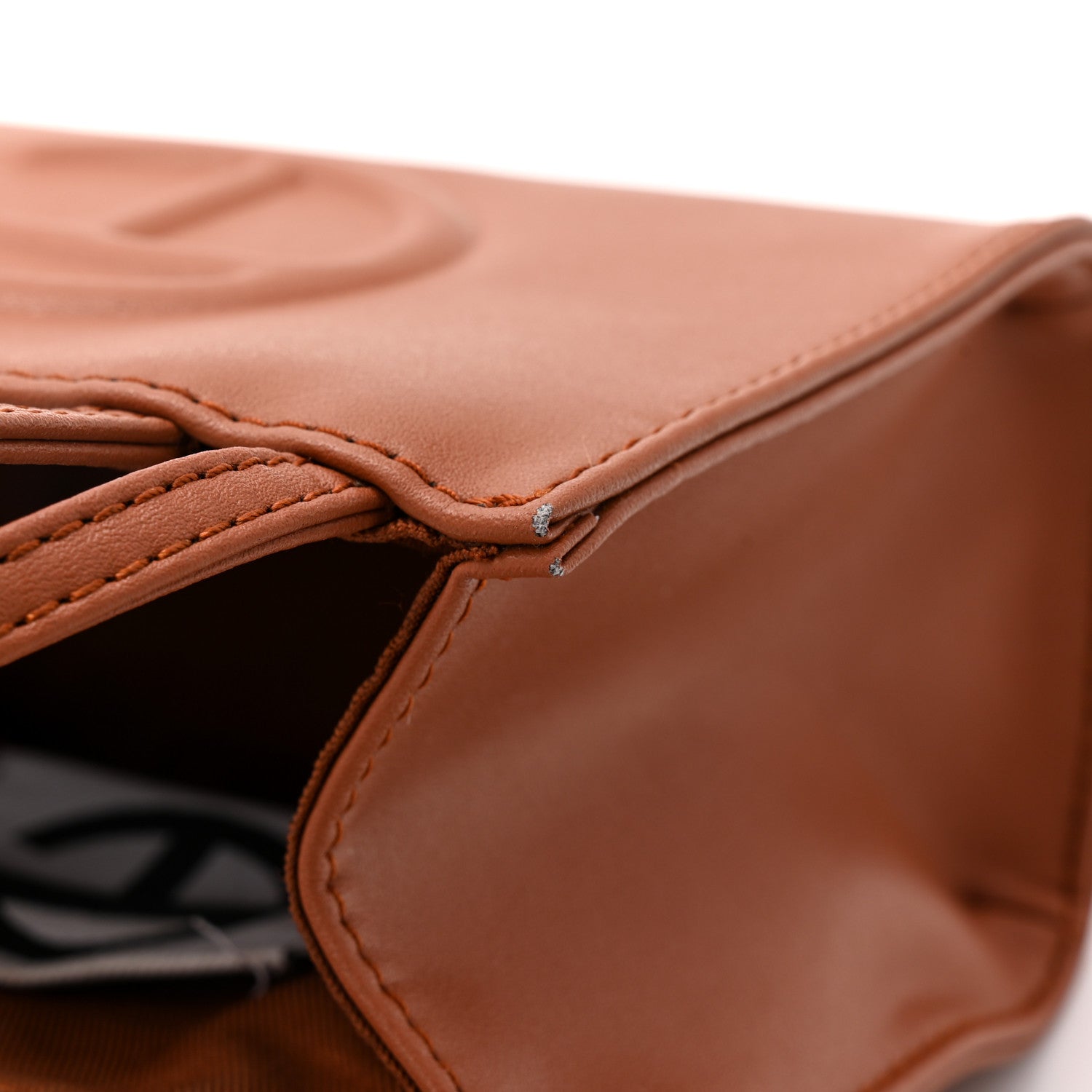 Vegan Leather Small Shopping Bag Tan