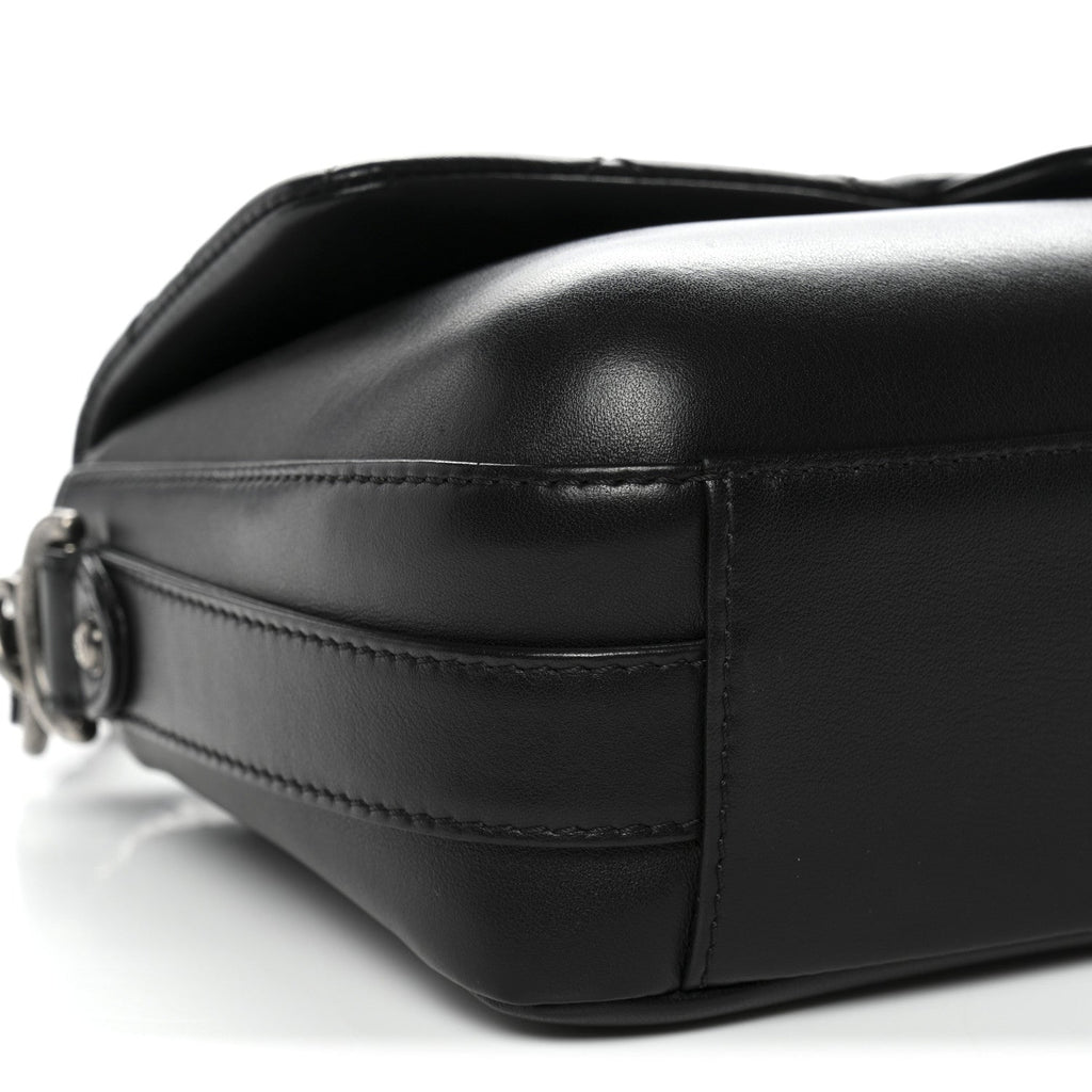 Calfskin Quilted Large Rock My Shoulder Flap Black