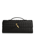Nappa Intrecciato Long Andiamo Top Handle Clutch Fondant