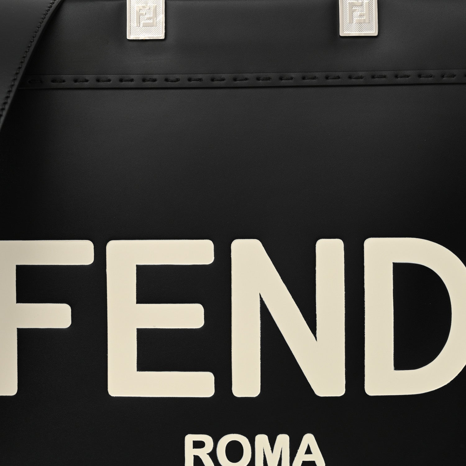 Vitello King Plexiglass Medium Fendi Sunshine Shopper Tote Black White