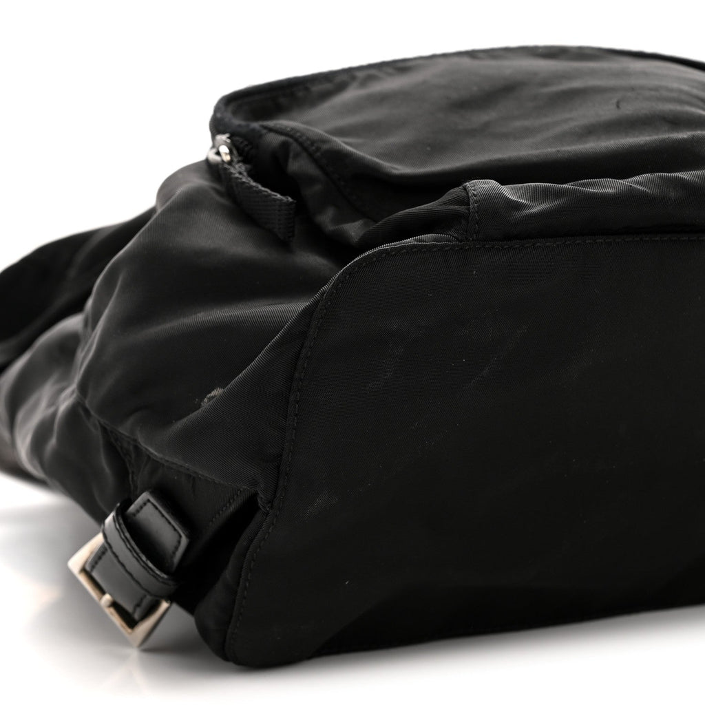Nylon Vela Single Buckle Backpack  Black