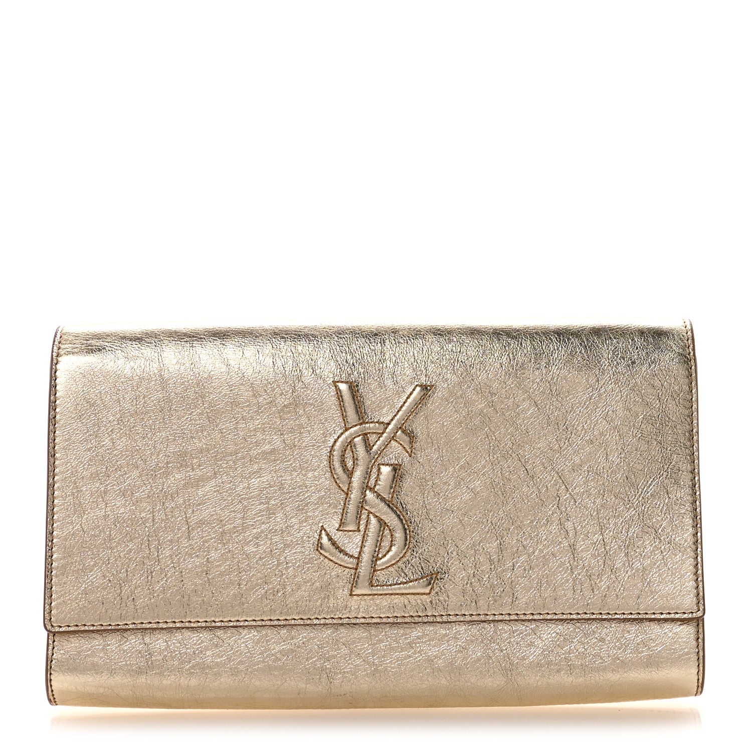 Metallic Calfskin Monogram Large Belle De Jour Clutch Gold