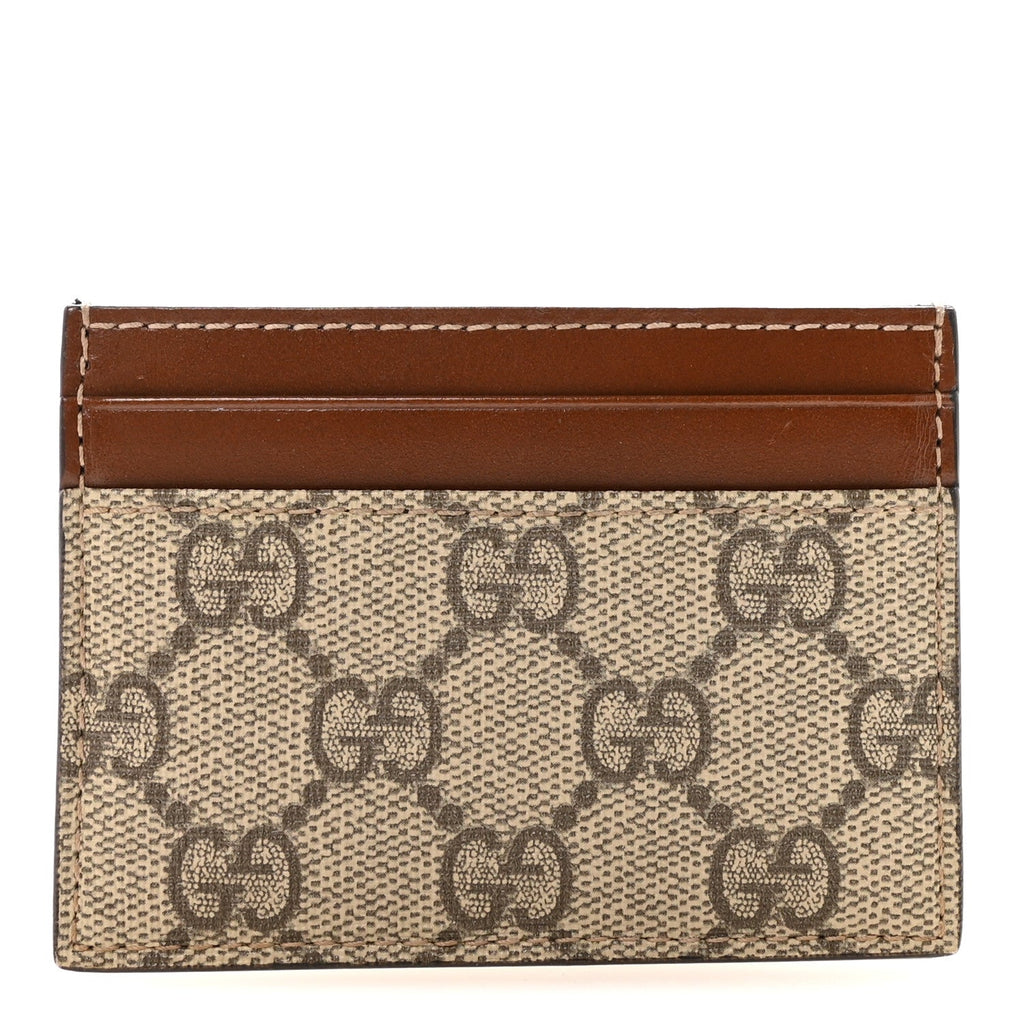 GG Supreme Monogram Calfskin  Holder Beige Ebony Cuir