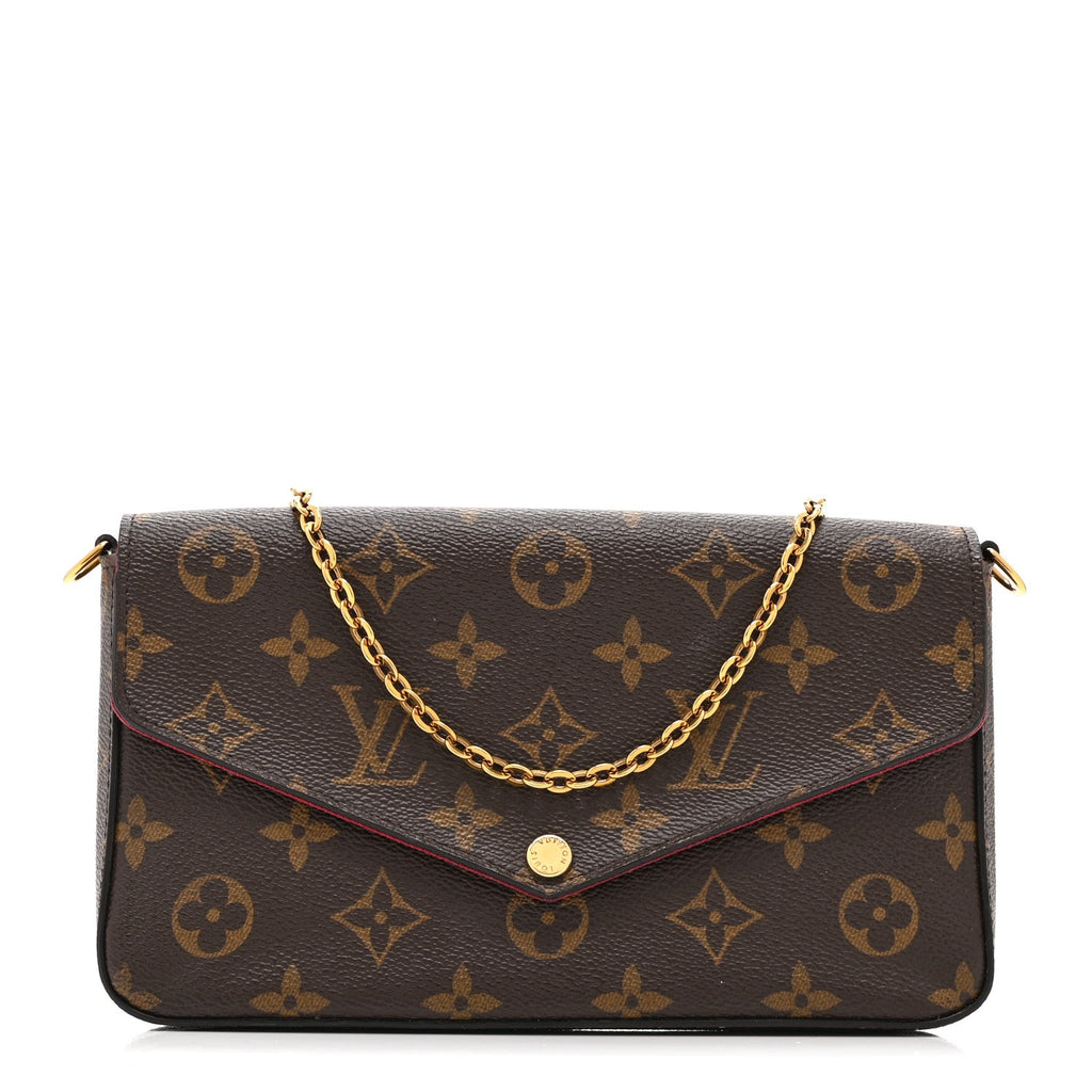 Monogram Pochette Felicie Chain Wallet Fuchsia