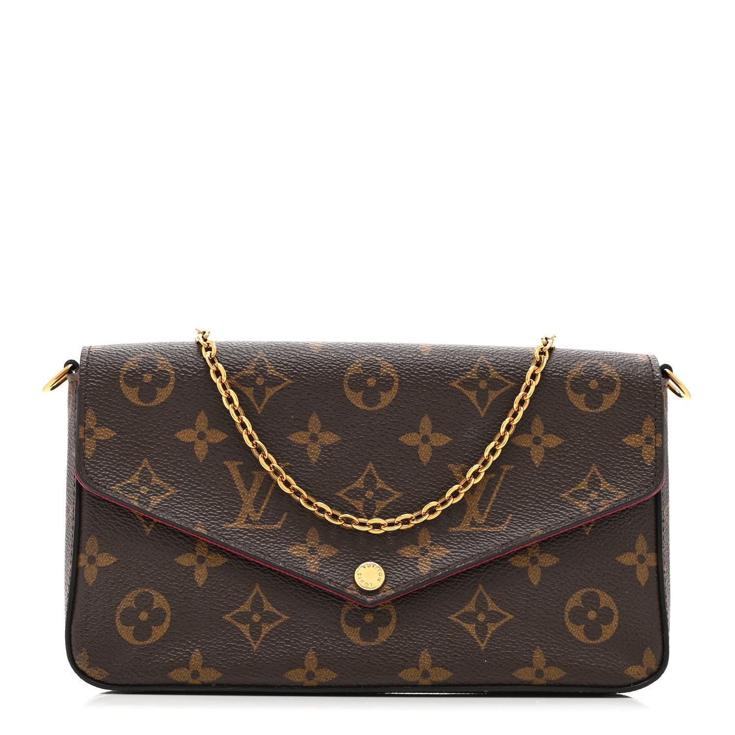 Monogram Pochette Felicie Chain Wallet Fuchsia