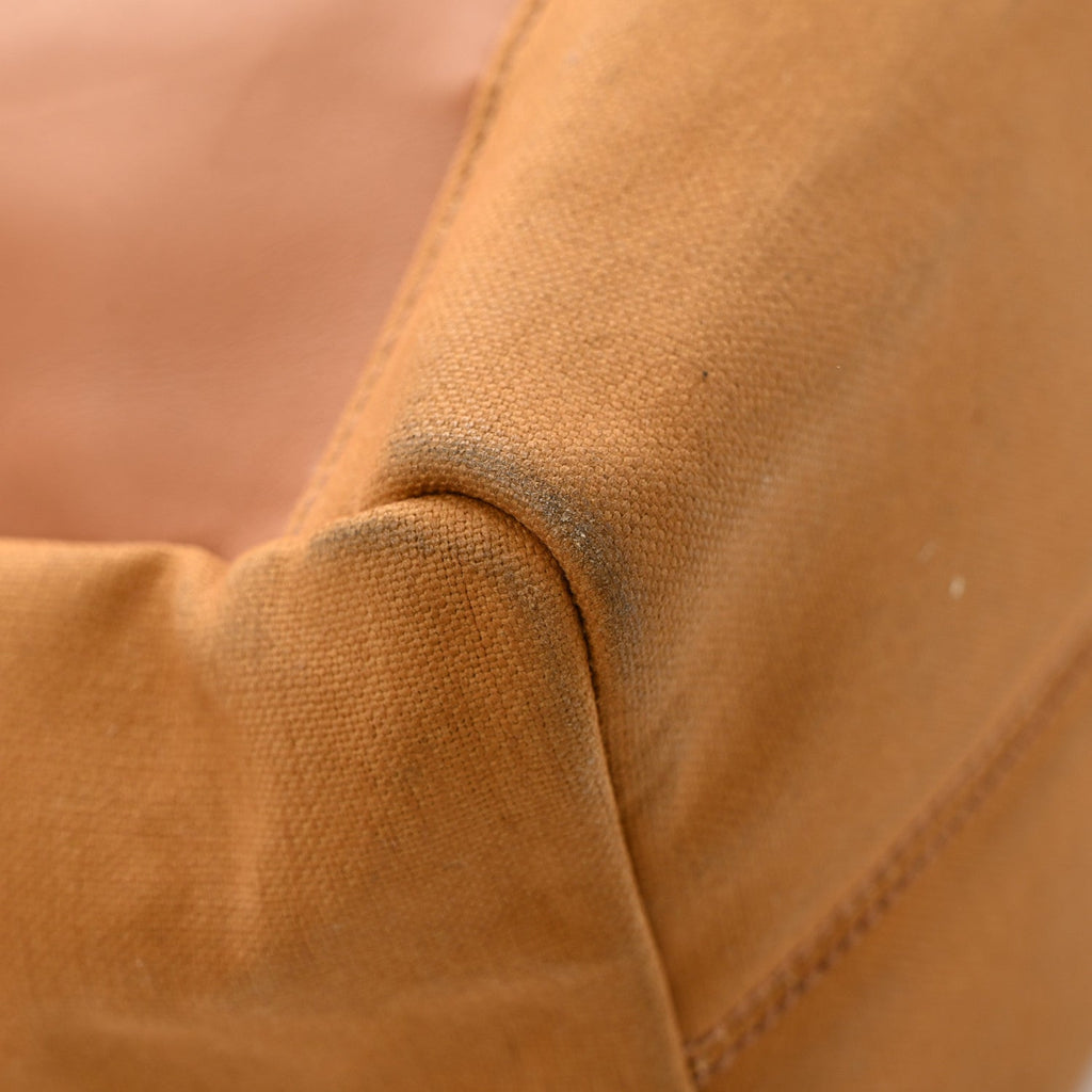 Canvas Calfskin Tote Light Brown