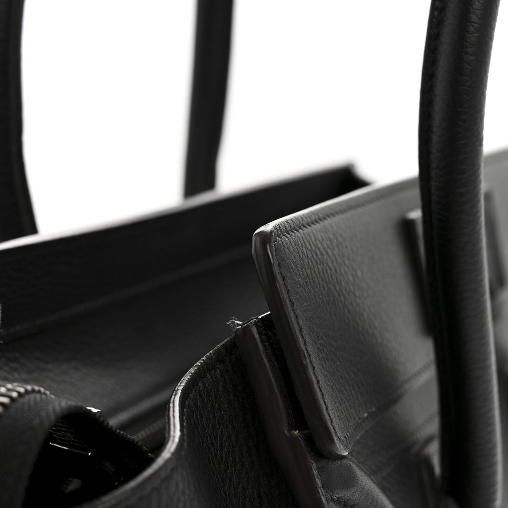 Drummed Calfskin Micro Luggage Black