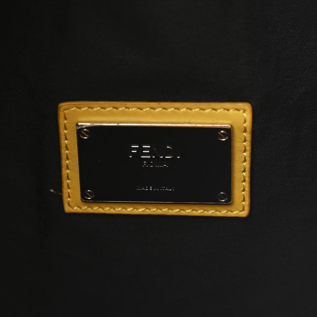 Shearling Calfskin Vocabulary Drawstring Backpack Yellow