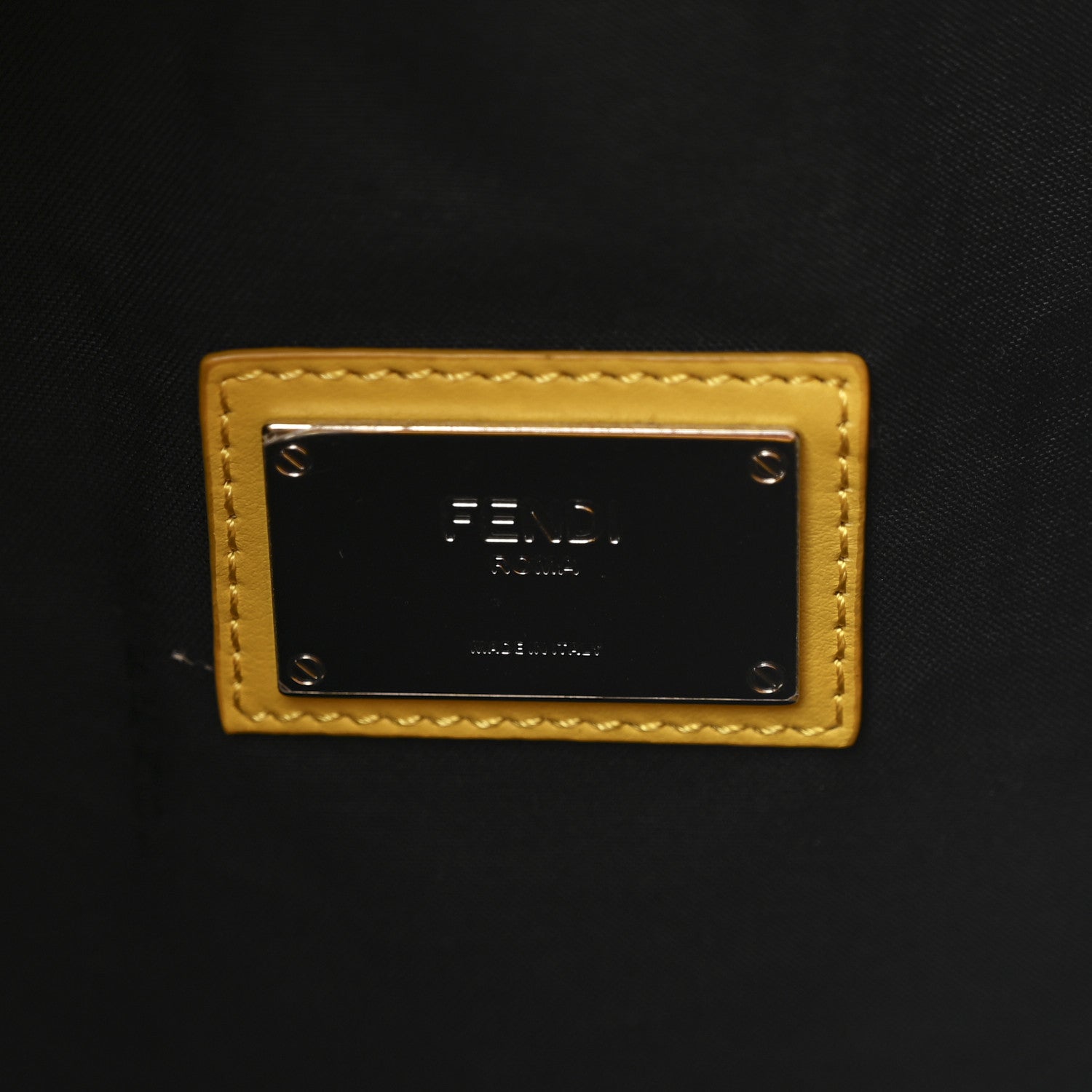 Shearling Calfskin Vocabulary Drawstring Backpack Yellow
