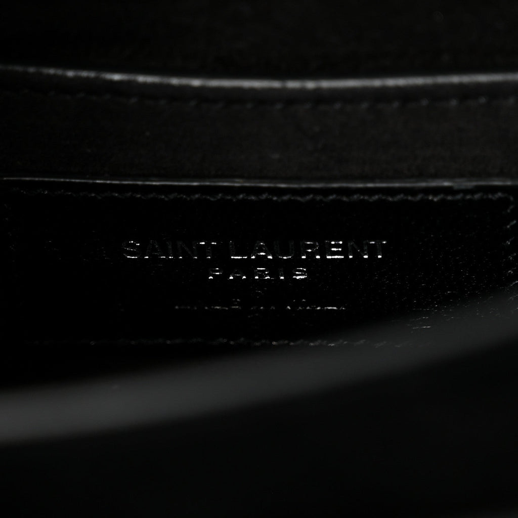 Calfskin Crocodile Embossed Medium Monogram Sunset Black