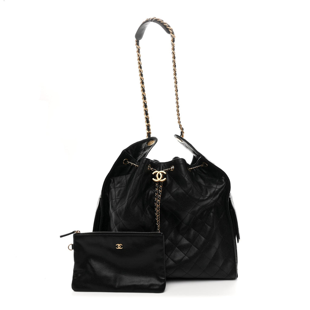 Caviar Quilted Large Chanel 25 Handbag Black