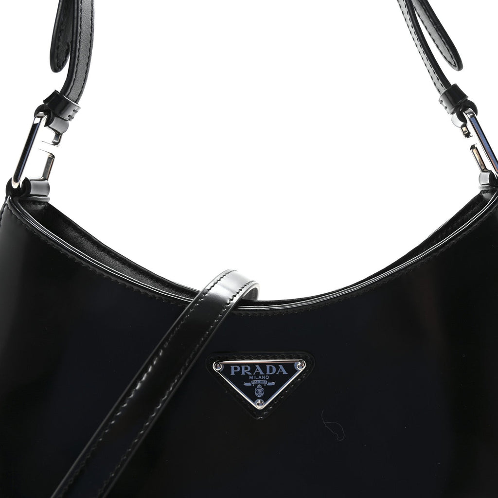 Spazzolato Cleo Adjustable Strap Shoulder Bag  Black