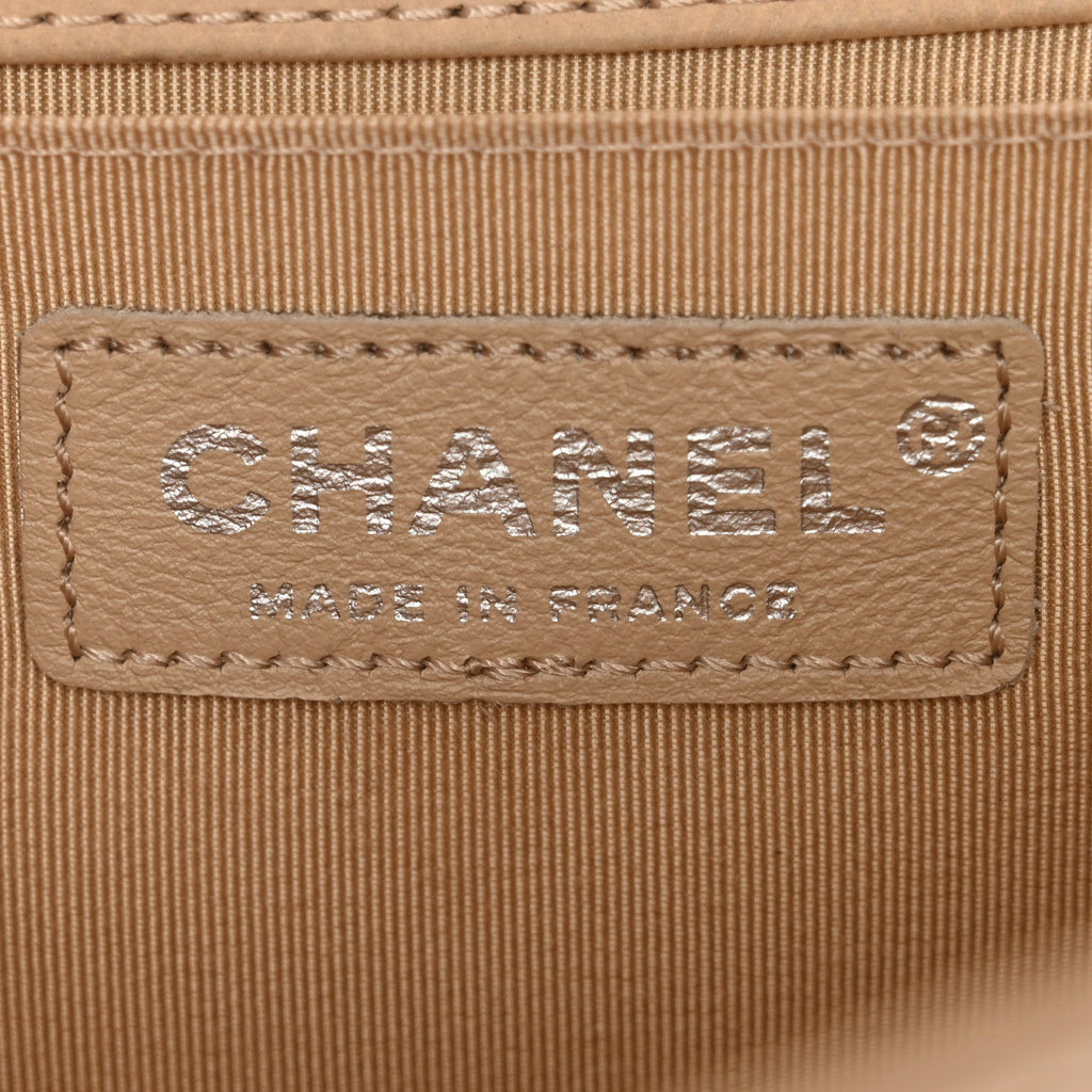 Nubuck Quilted Medium Boy Flap Beige