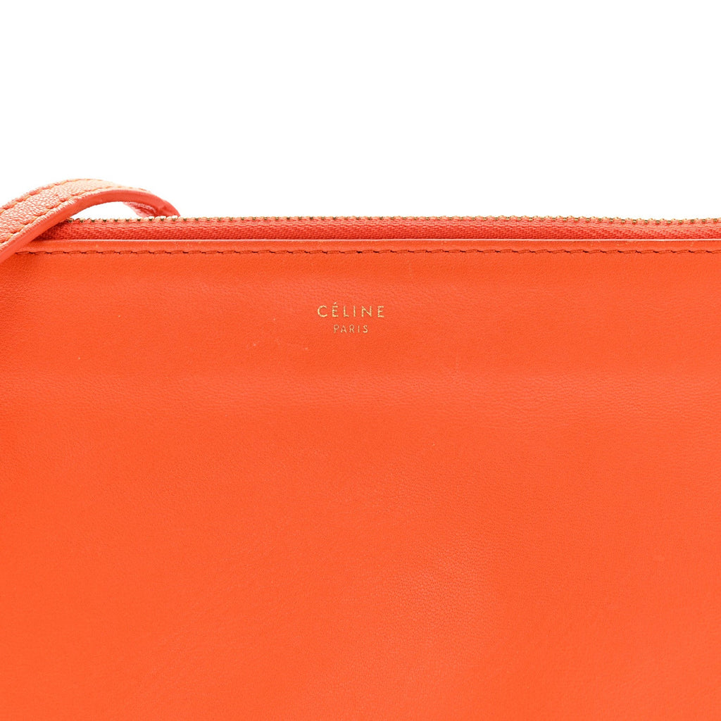 Lambskin Large Trio Crossbody Bag Orange