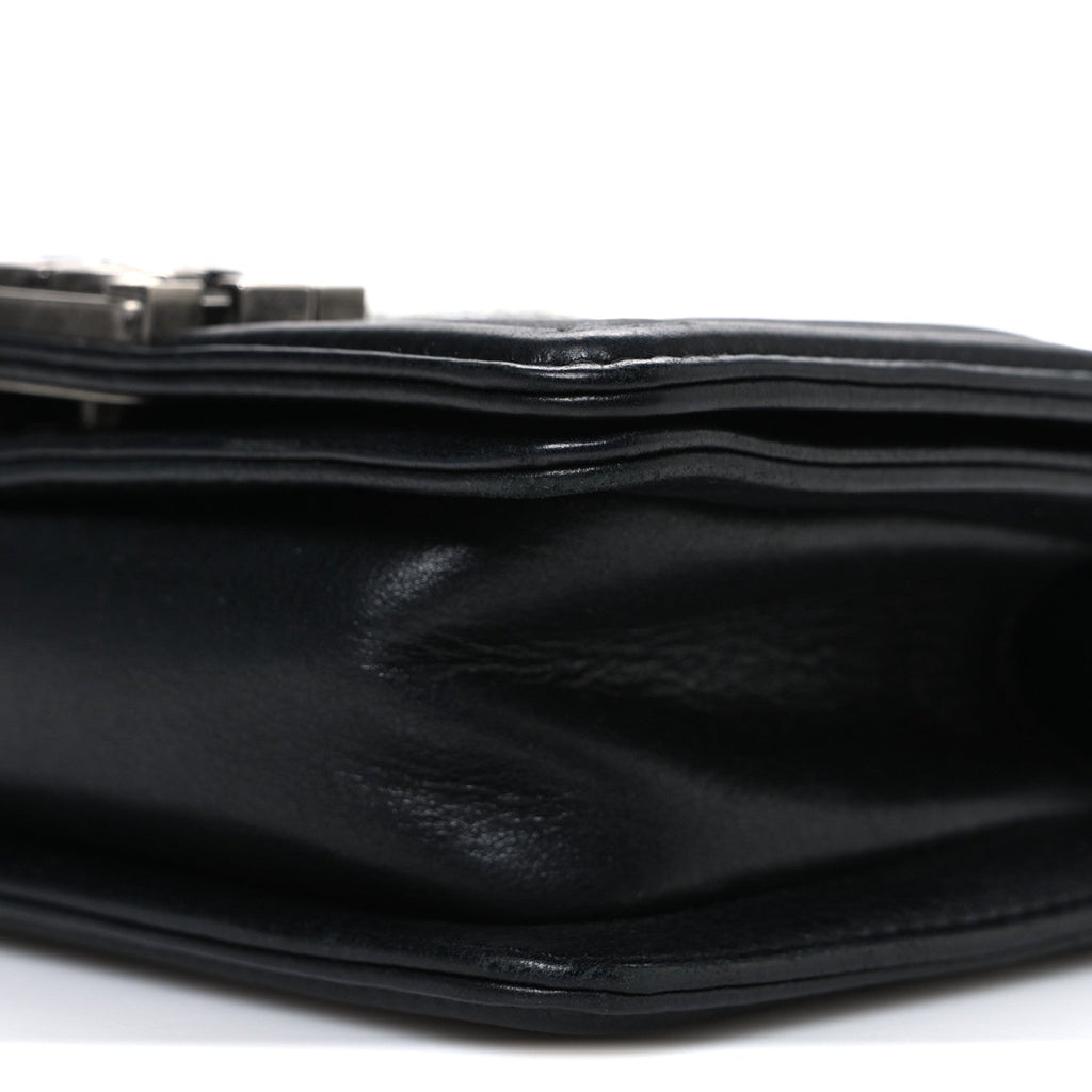 Galuchat Stingray Mini Boy Flap Black Silver