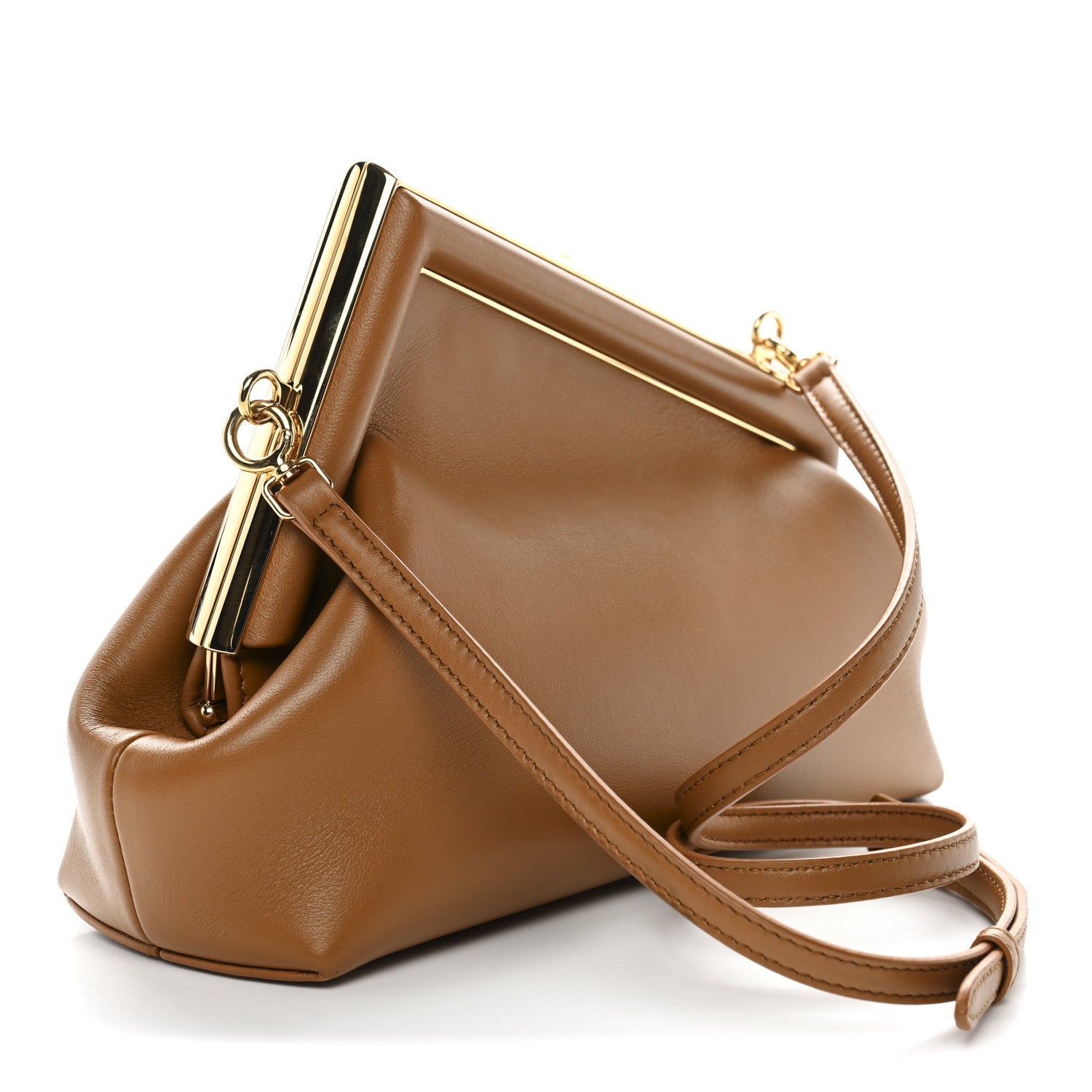 Shiny Nappa Small Fendi First Caramello