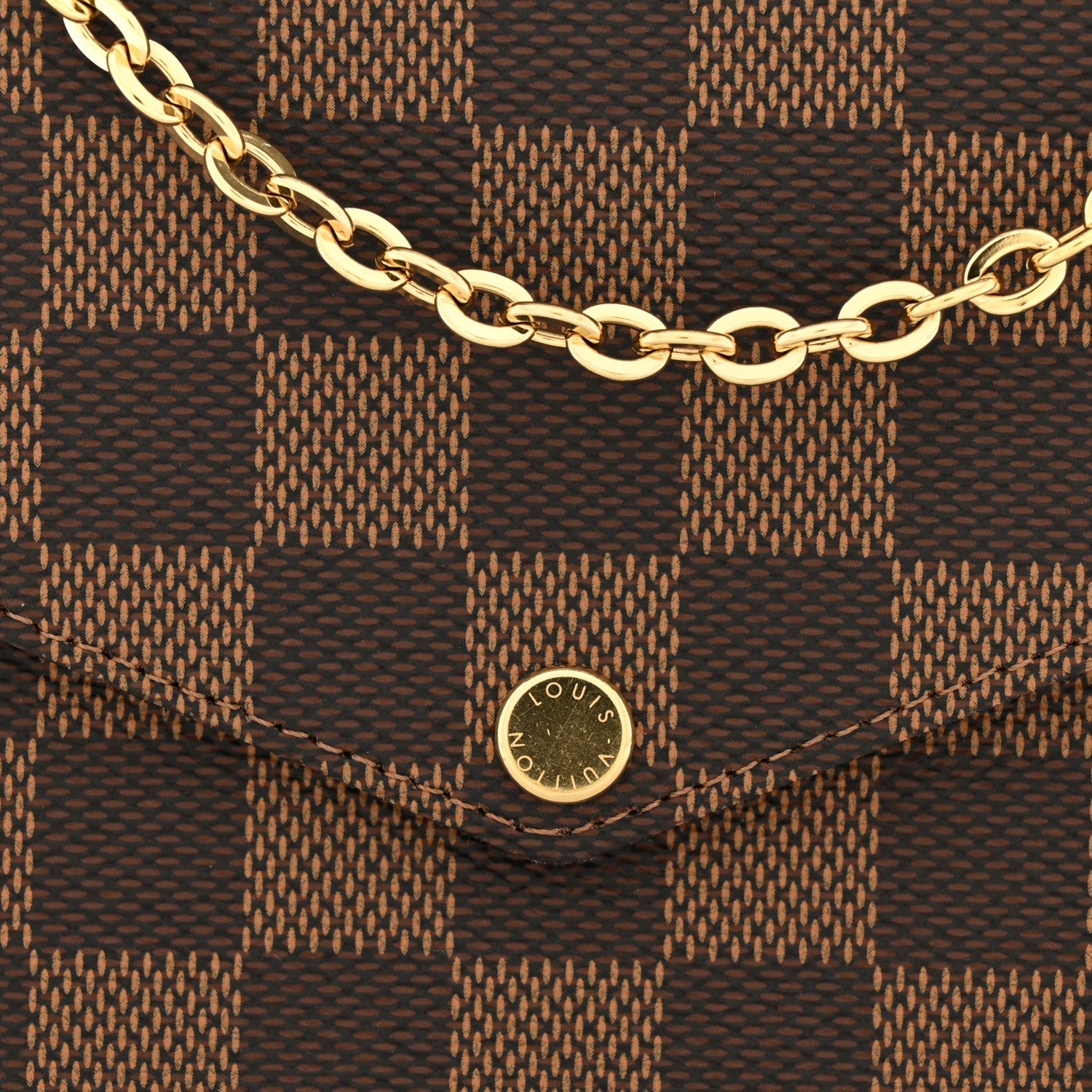 Damier Ebene Pochette Felicie Chain Wallet