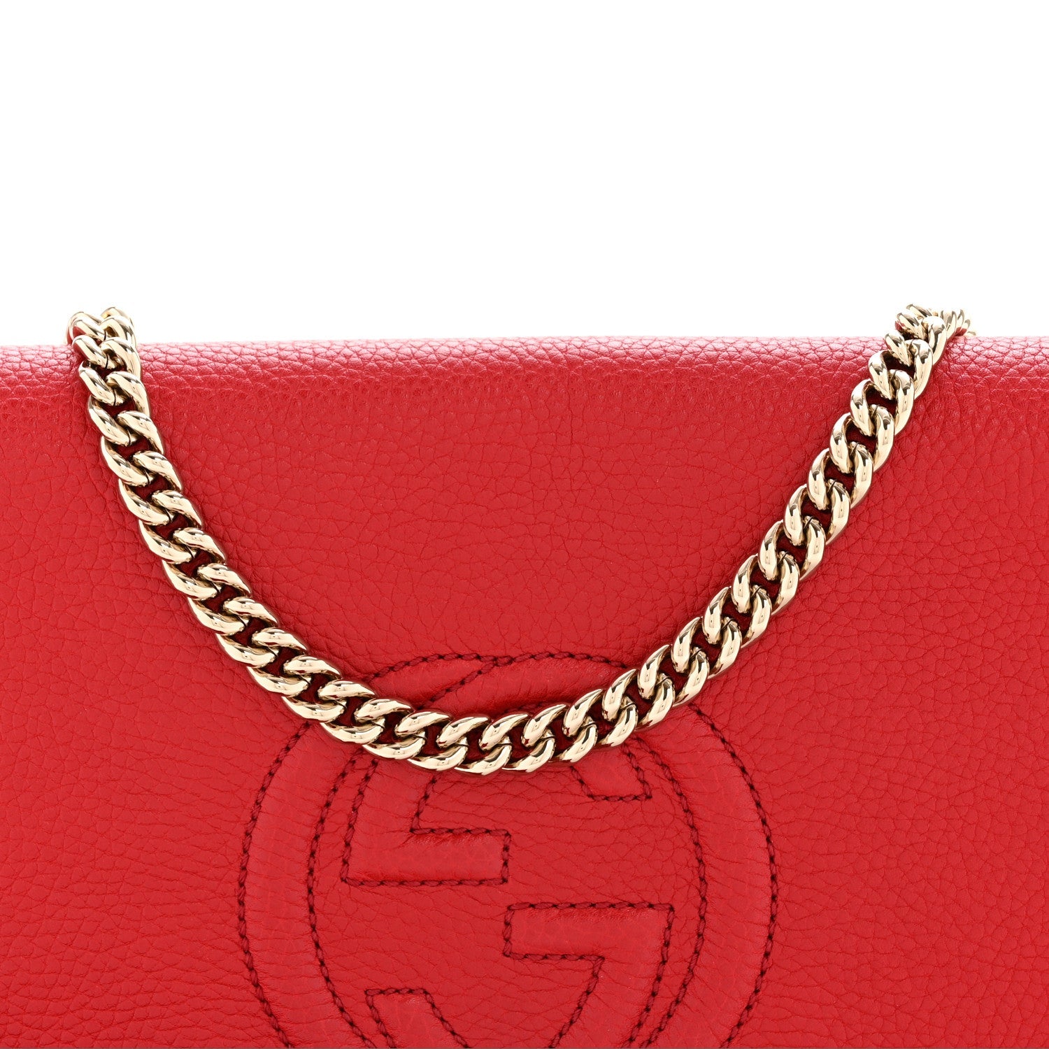 Pebbled Calfskin Medium Soho Flap Crossbody Tabasco Red