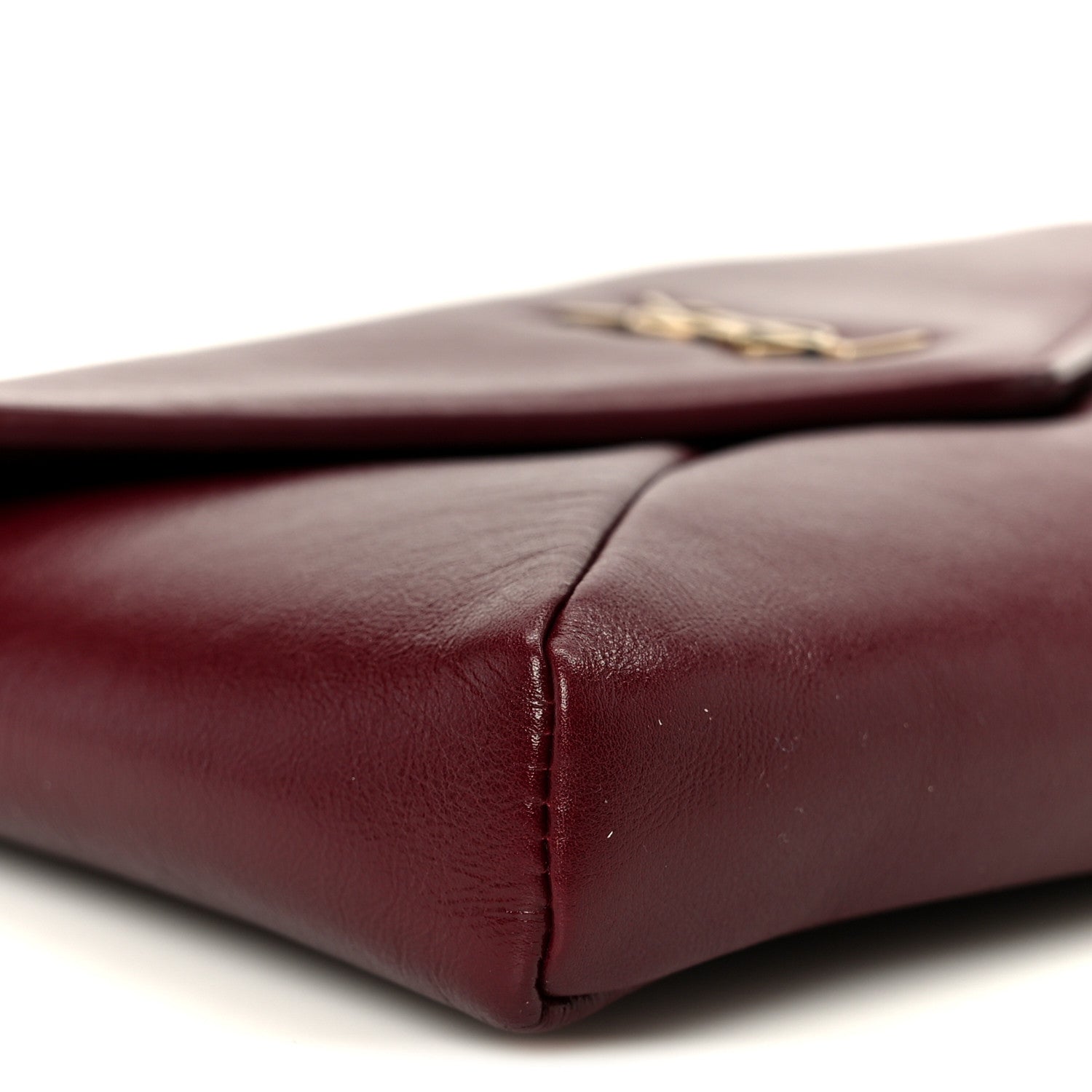 Shiny Calfskin Small Cassandre Chain Pouch Dark Ruby