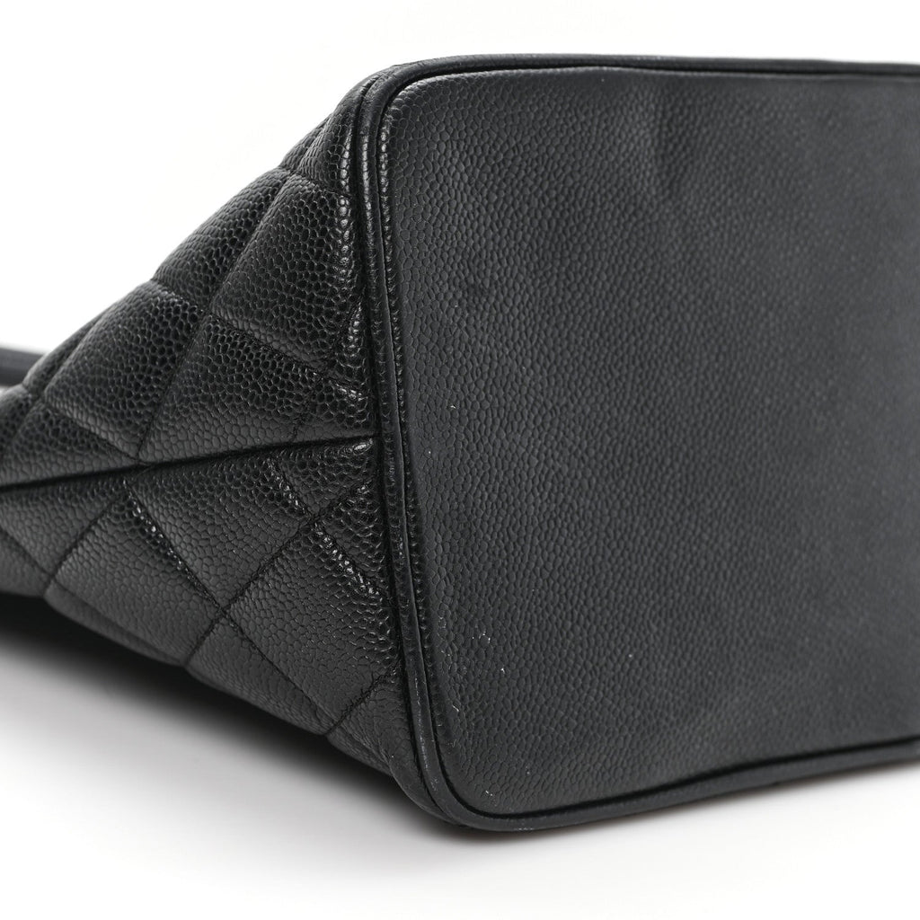 Caviar Quilted Medallion Tote Black