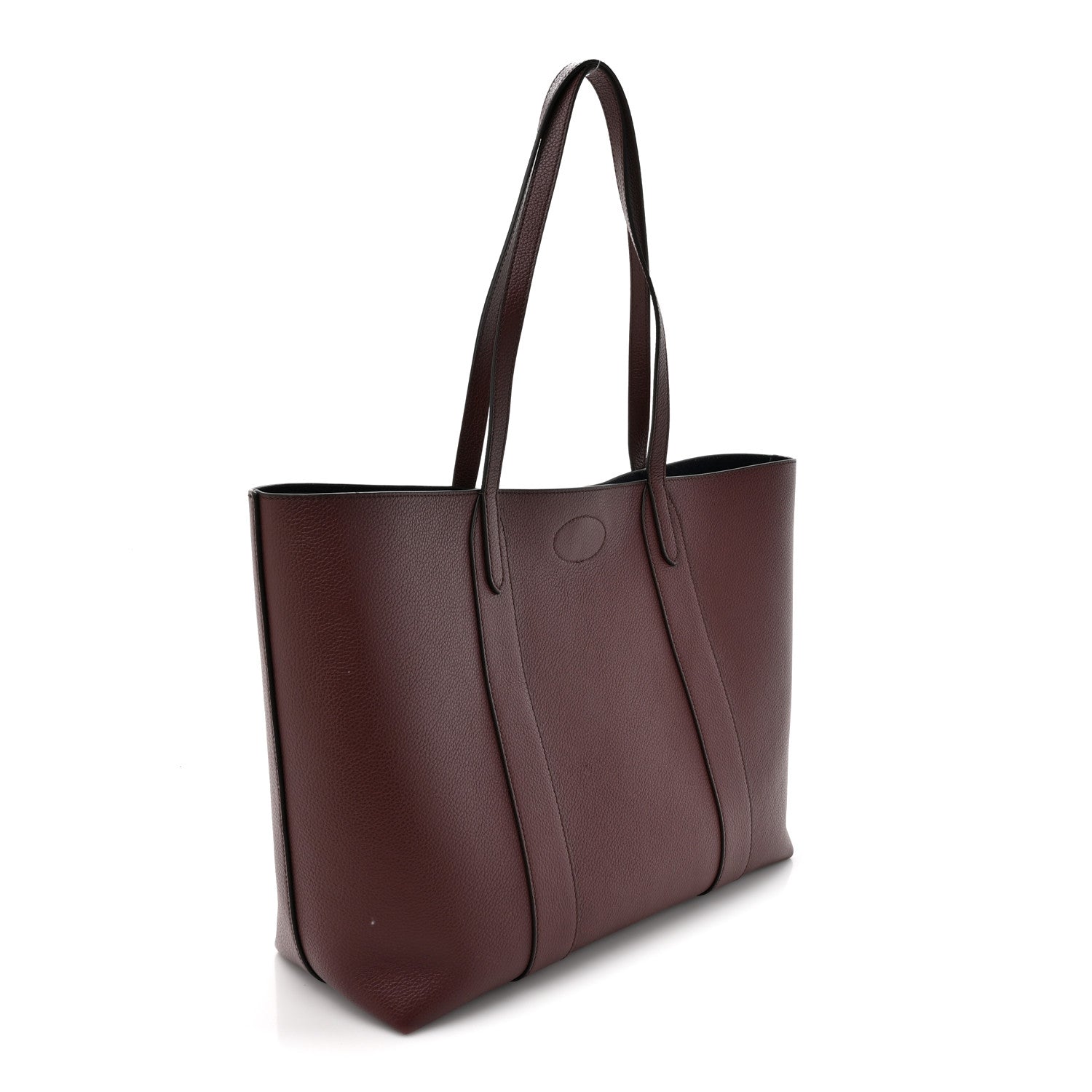 Small Classic Grain Bayswater Tote Burgundy Oxford Blue