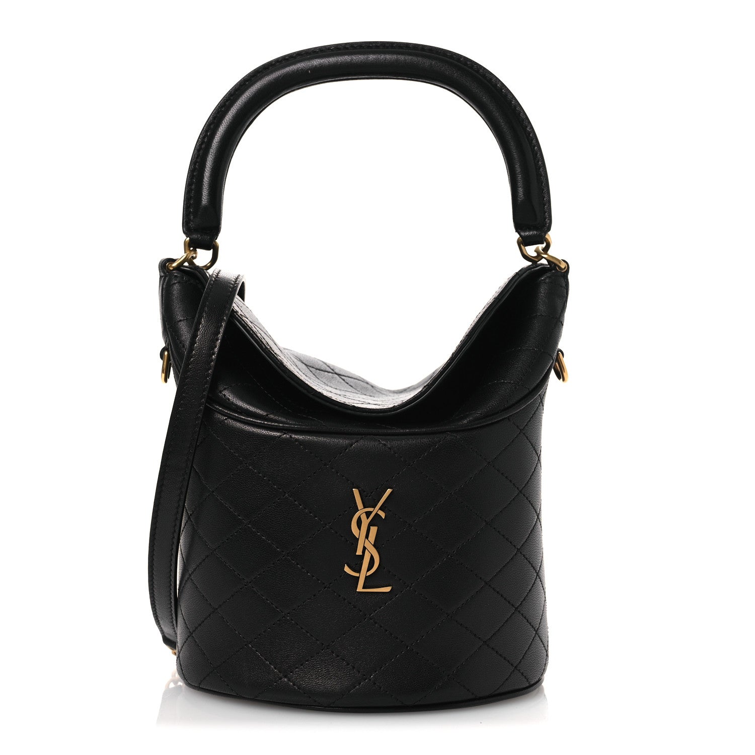 Lambskin Gabby Mini Bucket Bag Black