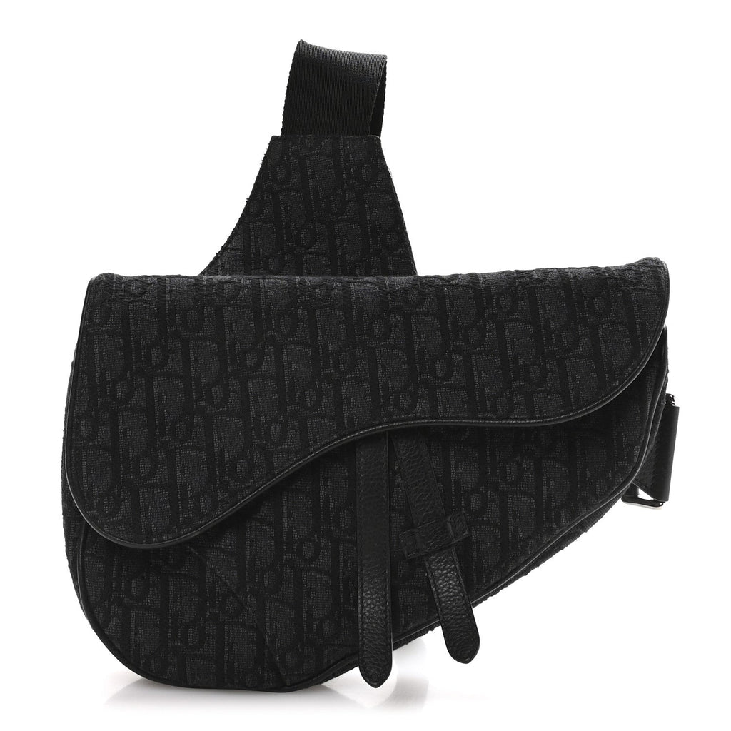 Oblique Mens Saddle Bag Black Blue