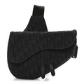 Oblique Mens Saddle Bag Black Blue